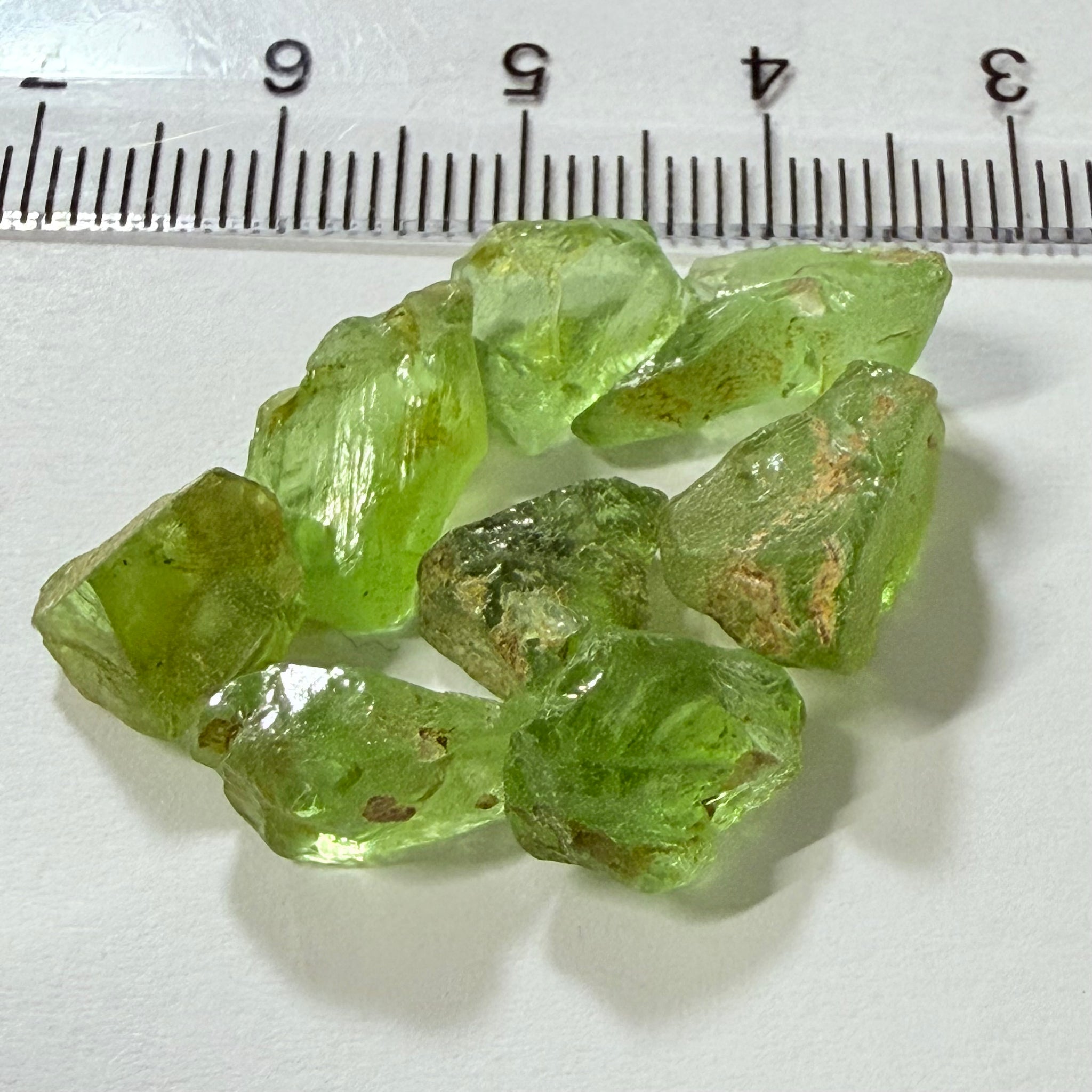 GoGo Peridot Lot, 29.31ct, Mined by the Wa GoGo tribe in Tanzania, Untreated Unheated, Bright Apple Green, 2.92ct-5.49ct, 8pcs, VS-VVS-IF
