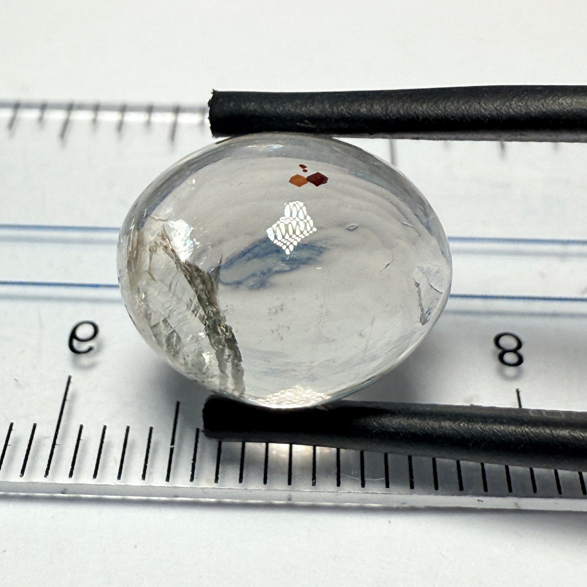 Confetti Sunstone Cabochon, 8.13ct, Tanzania, Untreated Unheated, flat backed