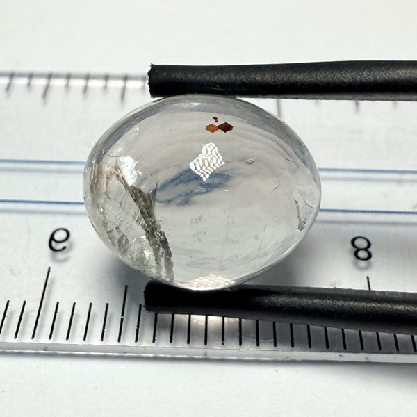 Confetti Sunstone Cabochon, 8.13ct, Tanzania, Untreated Unheated, flat backed