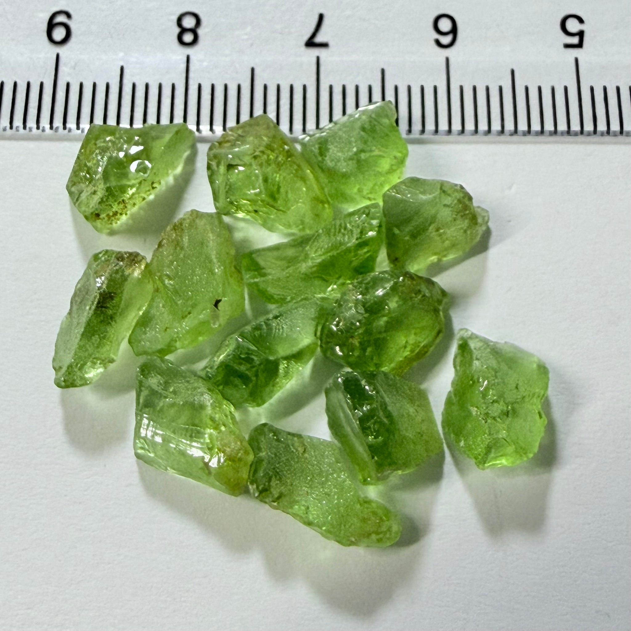GoGo Peridot Lot, 33.37ct, Mined by the Wa GoGo tribe in Tanzania, Untreated Unheated, Bright Apple Green, 2.17ct-3.02ct, 13pcs, vvs-if