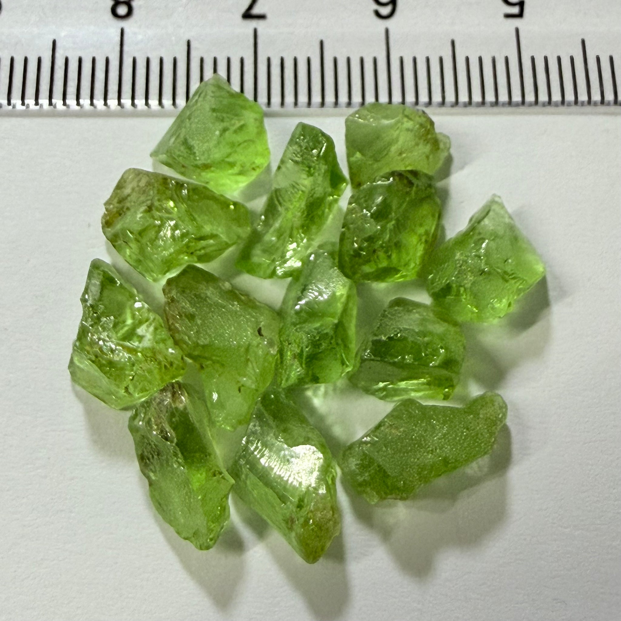 GoGo Peridot Lot, 33.37ct, Mined by the Wa GoGo tribe in Tanzania, Untreated Unheated, Bright Apple Green, 2.17ct-3.02ct, 13pcs, vvs-if