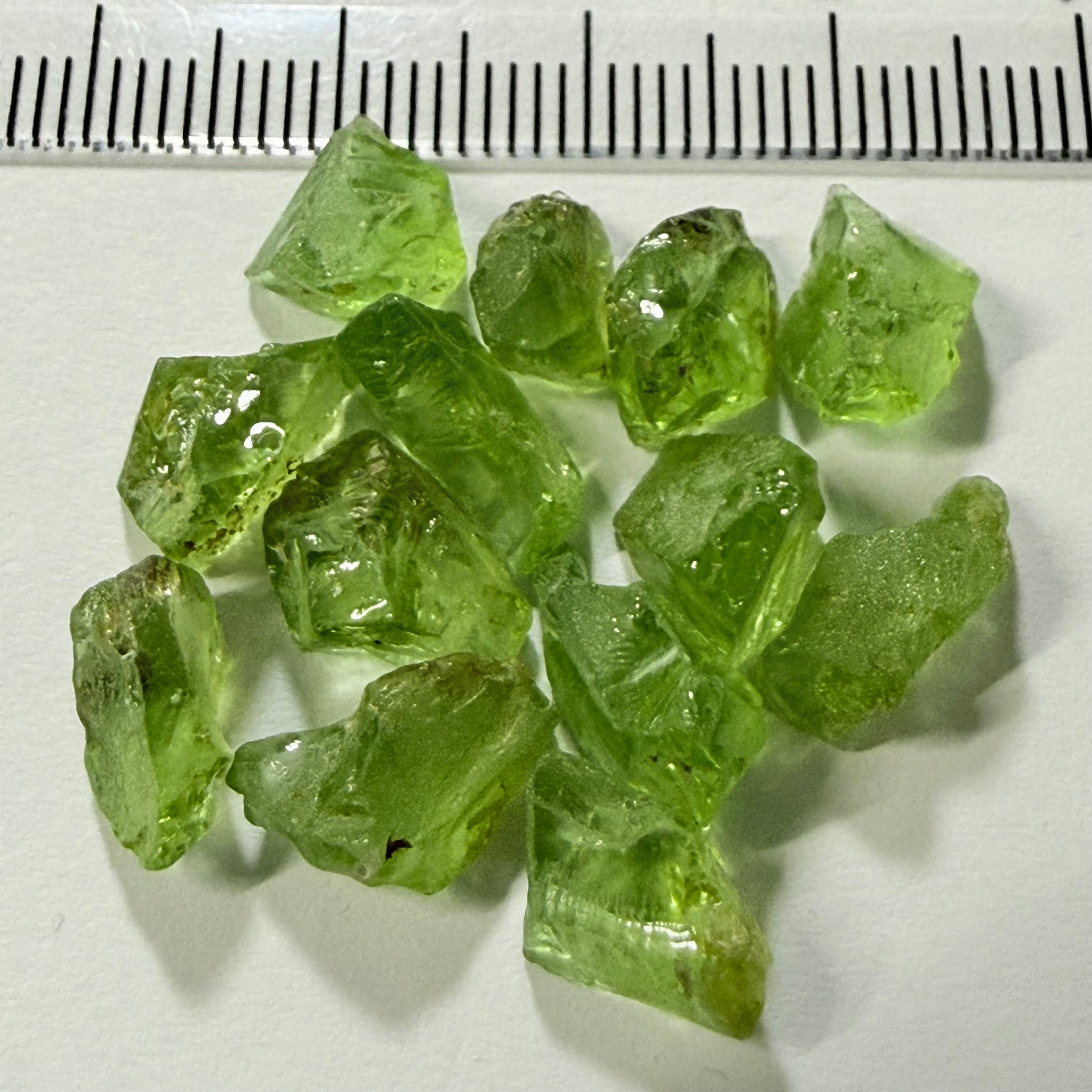 GoGo Peridot Lot, 33.37ct, Mined by the Wa GoGo tribe in Tanzania, Untreated Unheated, Bright Apple Green, 2.17ct-3.02ct, 13pcs, vvs-if