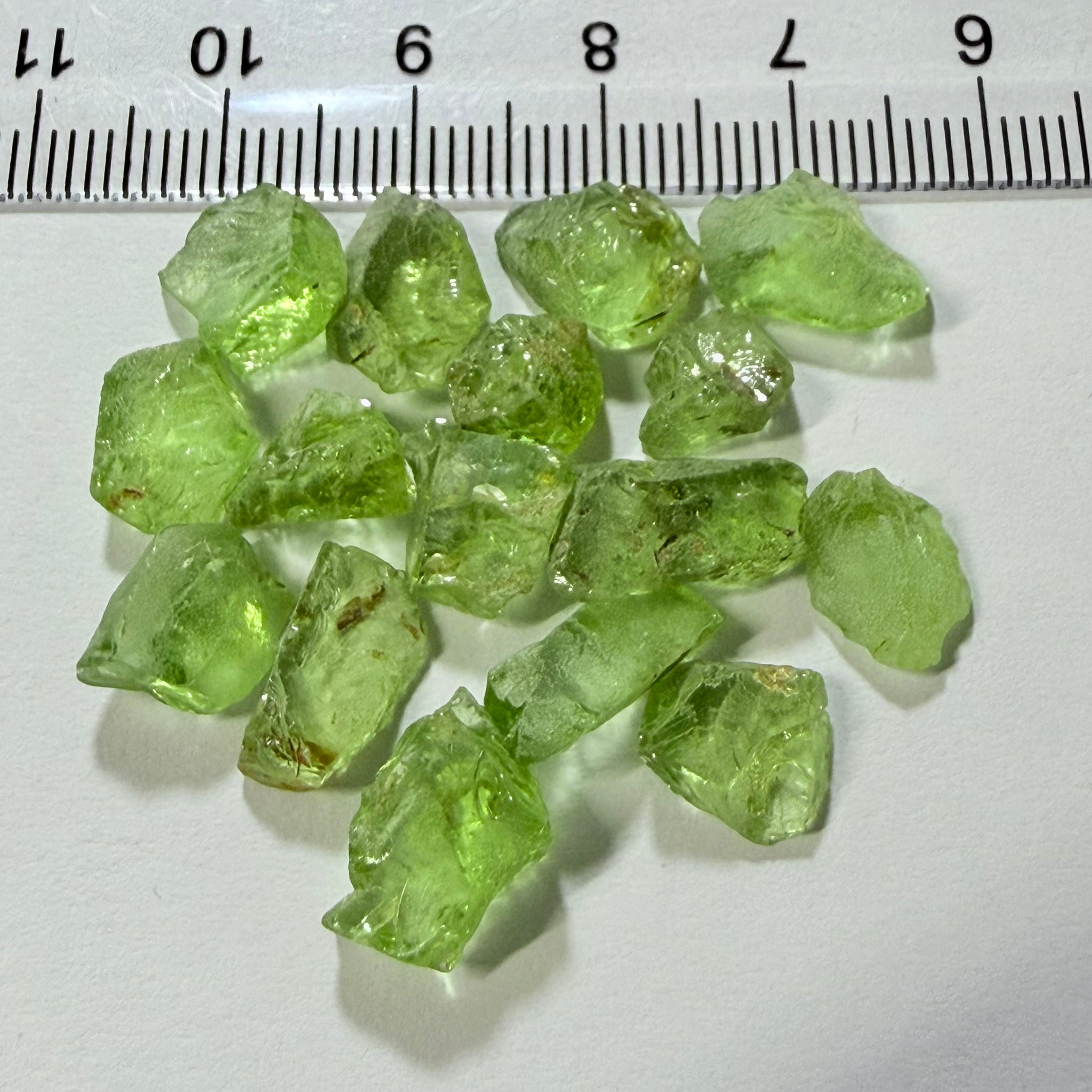 GoGo Peridot Lot, 37.29ct, Mined by the Wa GoGo tribe in Tanzania, Untreated Unheated, Bright Apple Green, FLAT SHAPES - too flat to facet according to me but you can try, or use them in jewellery as is