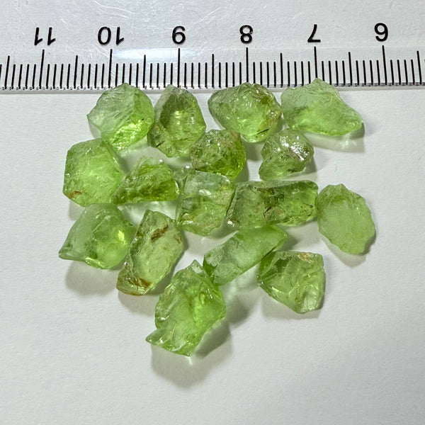 GoGo Peridot Lot, 37.29ct, Mined by the Wa GoGo tribe in Tanzania, Untreated Unheated, Bright Apple Green, FLAT SHAPES - too flat to facet according to me but you can try, or use them in jewellery as is