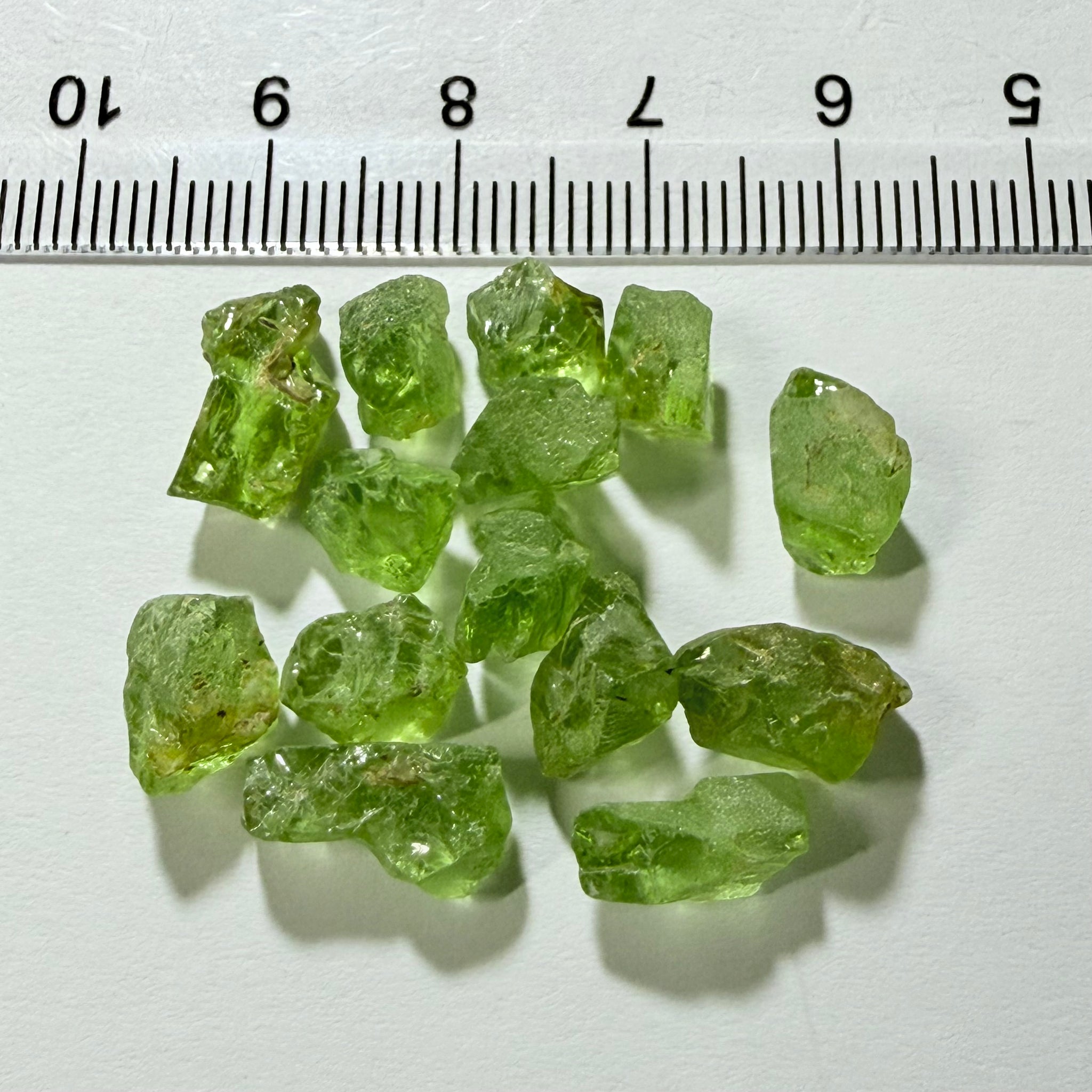 GoGo Peridot Lot, 37.06ct, Mined by the Wa GoGo tribe in Tanzania, Untreated Unheated, Bright Apple Green, 2.06ct-3.06ct, 14pcs, vs-si