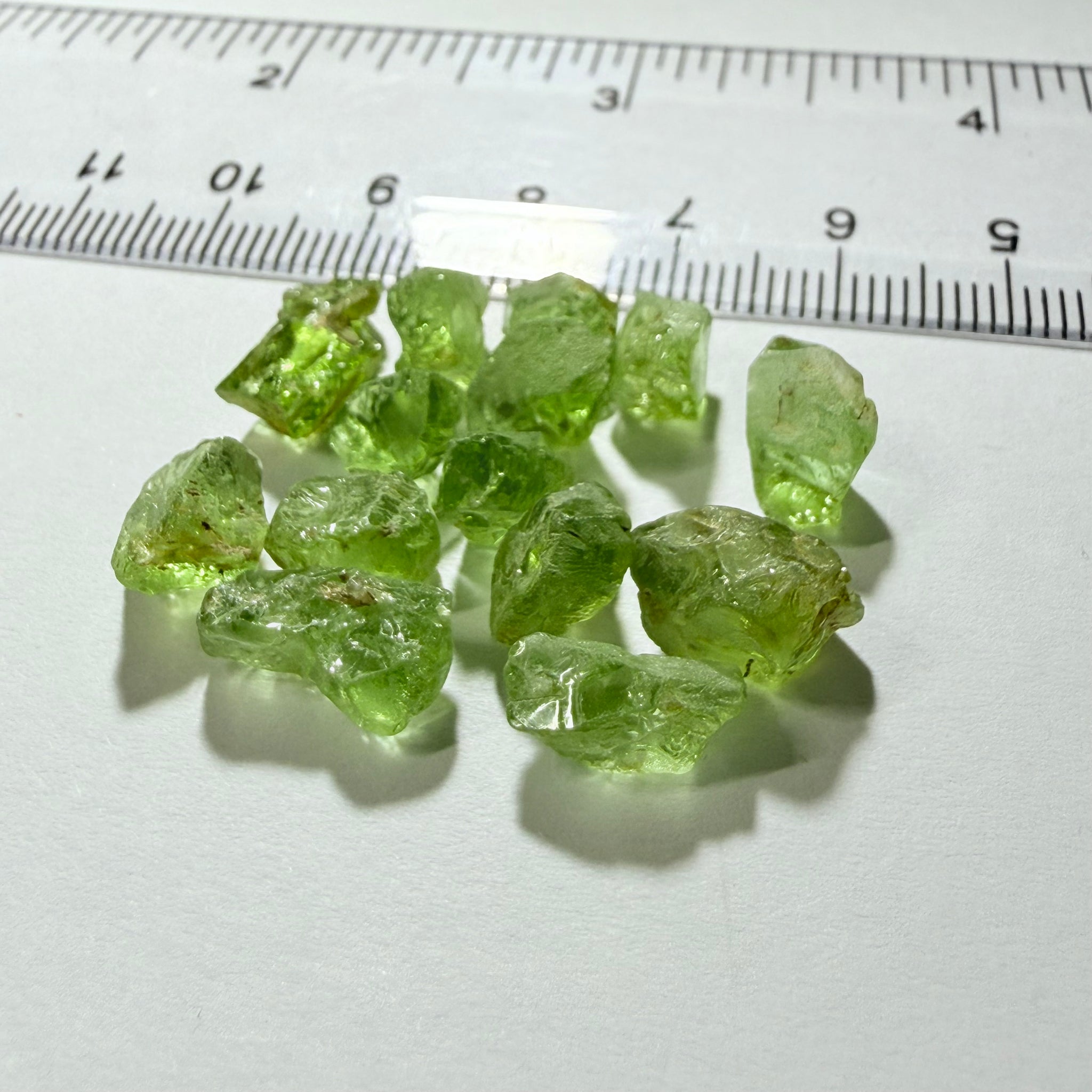 GoGo Peridot Lot, 37.06ct, Mined by the Wa GoGo tribe in Tanzania, Untreated Unheated, Bright Apple Green, 2.06ct-3.06ct, 14pcs, vs-si
