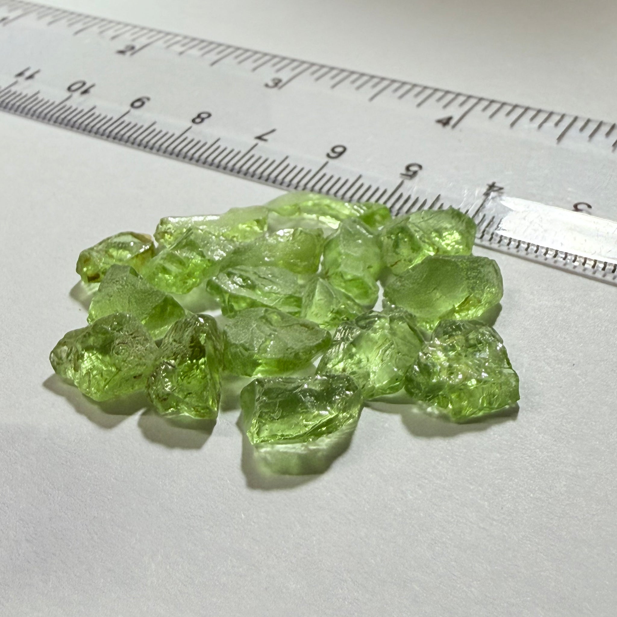 GoGo Peridot Lot, 39.33ct, Mined by the Wa GoGo tribe in Tanzania, Untreated Unheated, Bright Apple Green, FLAT SHAPES - too flat to facet according to me but you can try, or use them in jewellery as is