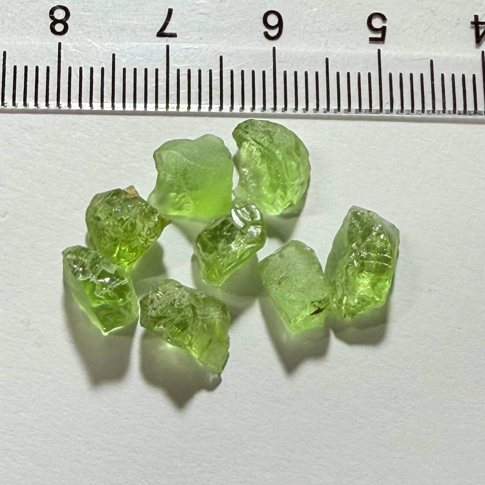 GoGo Peridot Lot, 15.00ct, Mined by the Wa GoGo tribe in Tanzania, Untreated Unheated, Bright Apple Green, 1.64ct-2.19ct, 8pcs, vvs-if