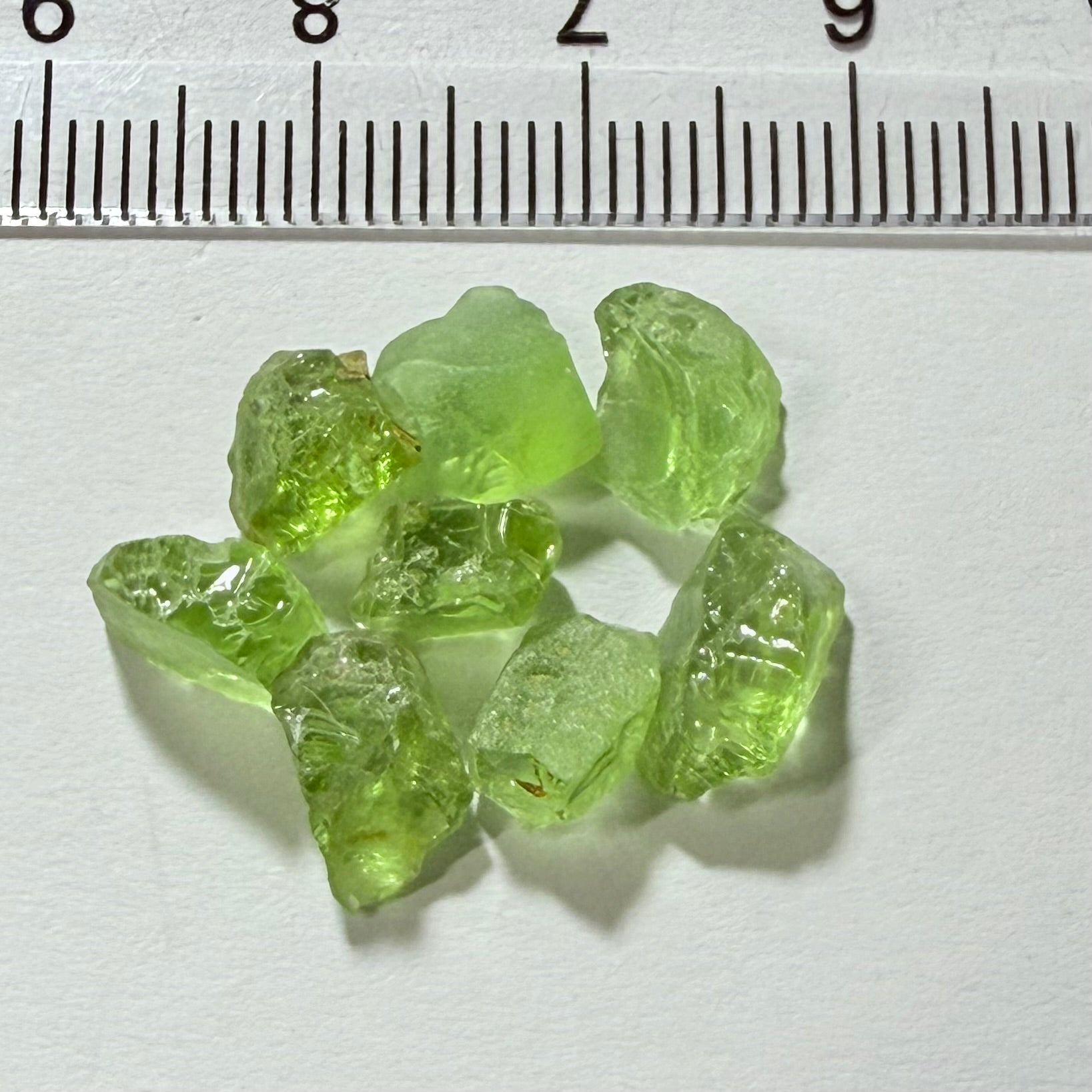 GoGo Peridot Lot, 15.00ct, Mined by the Wa GoGo tribe in Tanzania, Untreated Unheated, Bright Apple Green, 1.64ct-2.19ct, 8pcs, vvs-if