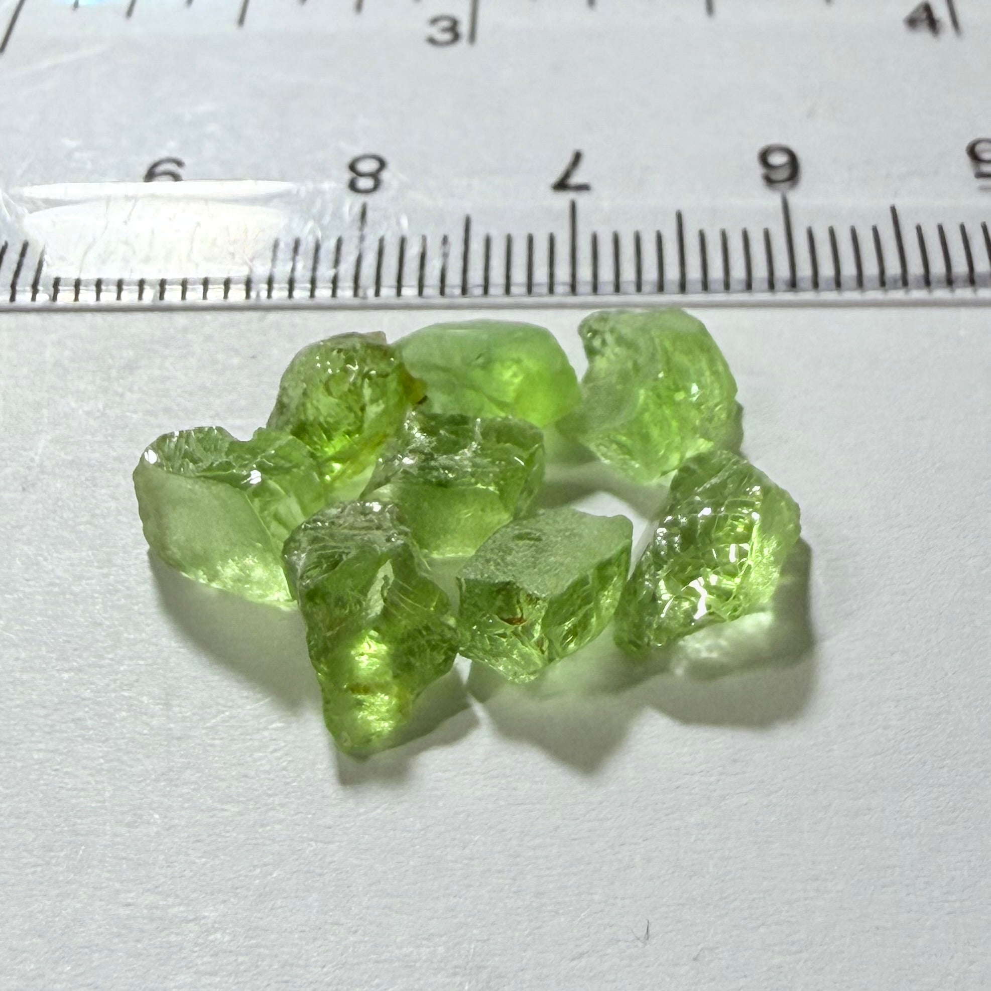 GoGo Peridot Lot, 15.00ct, Mined by the Wa GoGo tribe in Tanzania, Untreated Unheated, Bright Apple Green, 1.64ct-2.19ct, 8pcs, vvs-if
