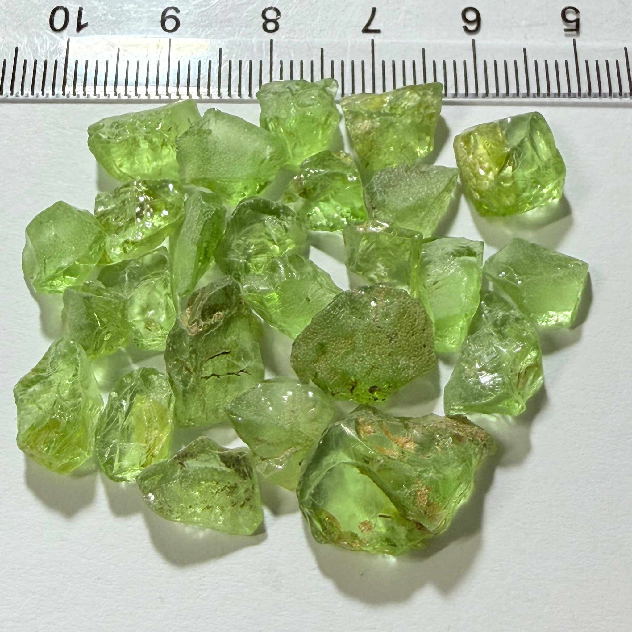 GoGo Peridot Lot, 67.14ct, Mined by the Wa GoGo tribe in Tanzania, Untreated Unheated, Bright Apple Green, FLAT SHAPES - too flat to facet according to me but you can try, or use them in jewellery as is