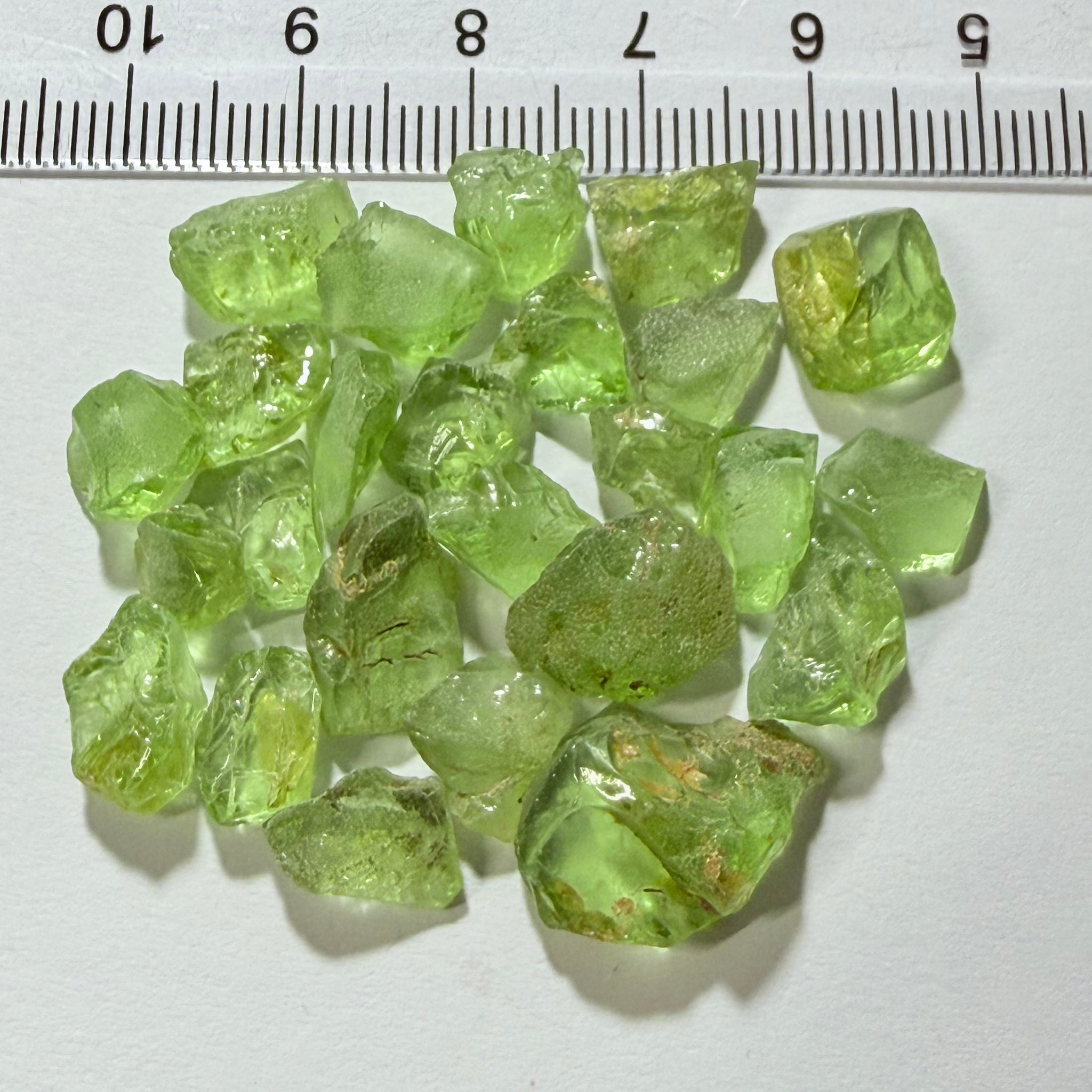 GoGo Peridot Lot, 67.14ct, Mined by the Wa GoGo tribe in Tanzania, Untreated Unheated, Bright Apple Green, FLAT SHAPES - too flat to facet according to me but you can try, or use them in jewellery as is