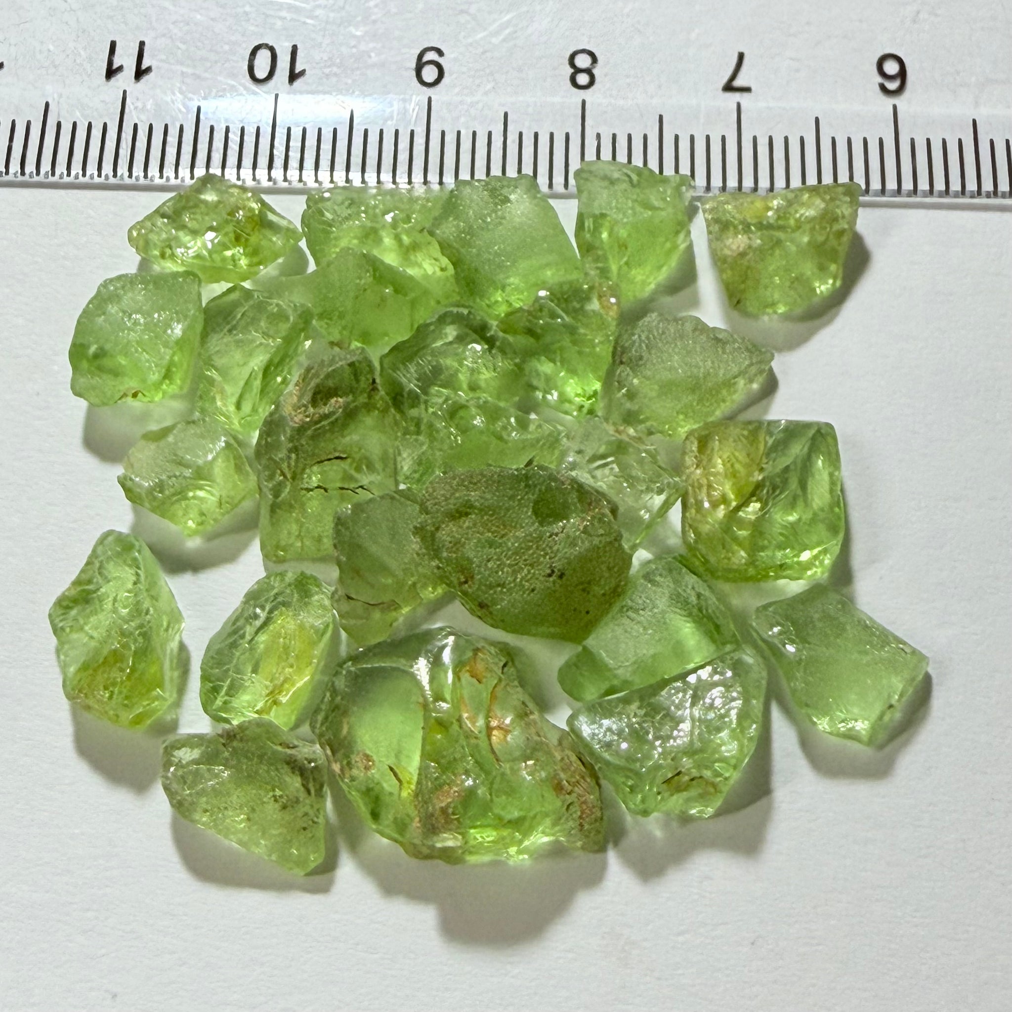 GoGo Peridot Lot, 67.14ct, Mined by the Wa GoGo tribe in Tanzania, Untreated Unheated, Bright Apple Green, FLAT SHAPES - too flat to facet according to me but you can try, or use them in jewellery as is