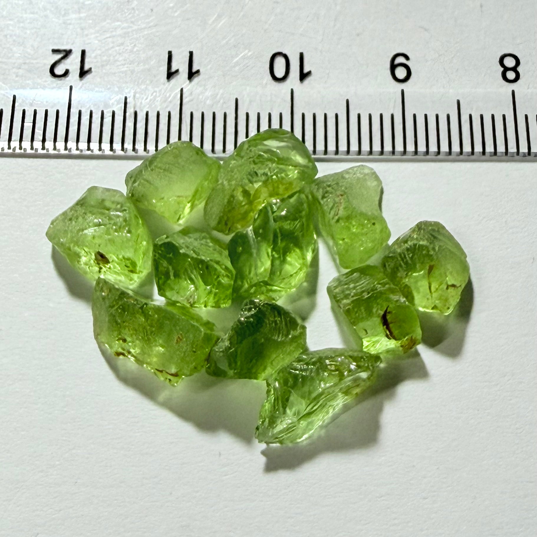 GoGo Peridot Lot, 26.36ct, Mined by the Wa GoGo tribe in Tanzania, Untreated Unheated, Bright Apple Green, 2.04ct-2.81ct, 12pcs, vvs-if