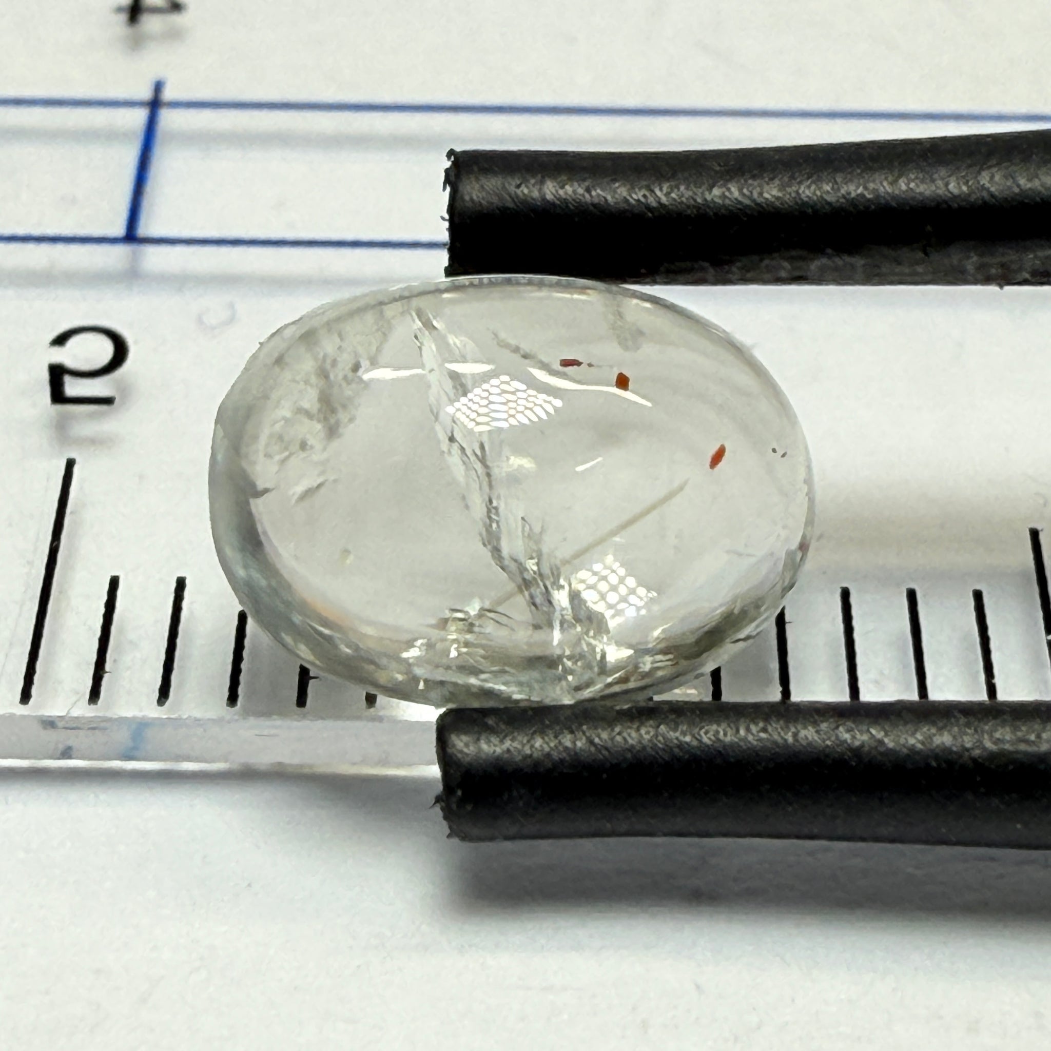 Confetti Sunstone Cabochon, 1.45ct, Tanzania, Untreated Unheated, flat backed