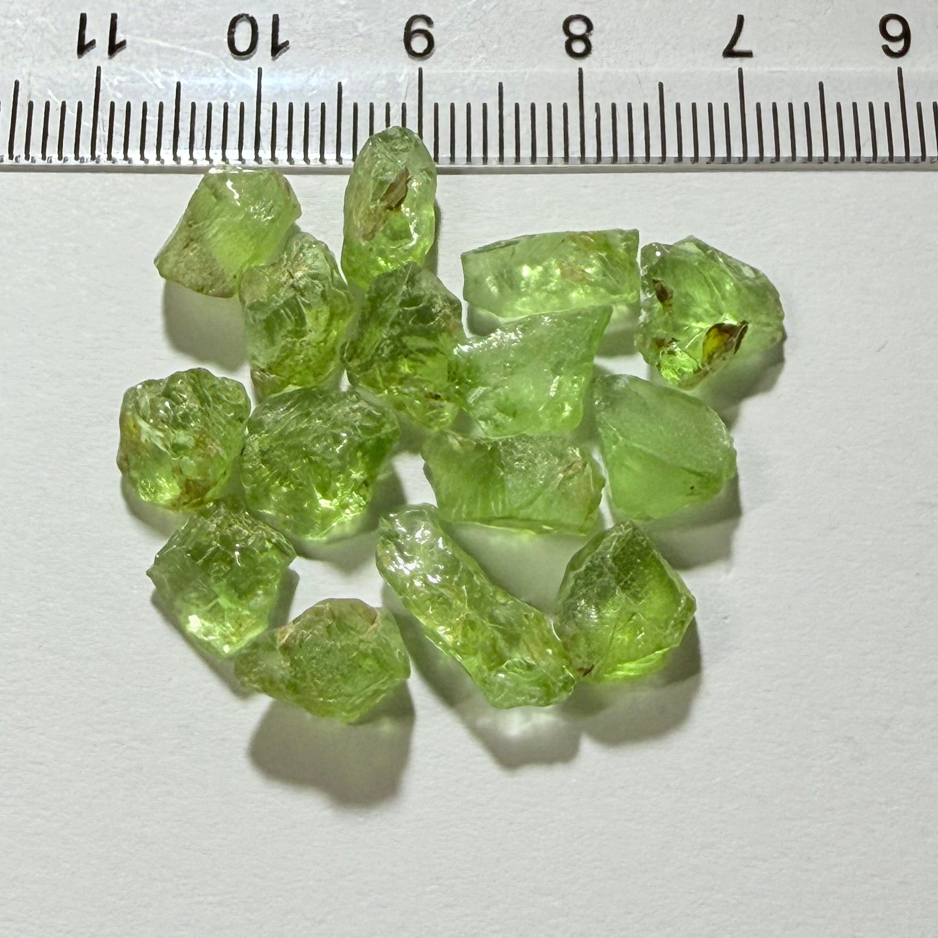 GoGo Peridot Lot, 35.83ct, Mined by the Wa GoGo tribe in Tanzania, Untreated Unheated, Bright Apple Green, 2.02ct-2.88ct, 15pcs, vs-si
