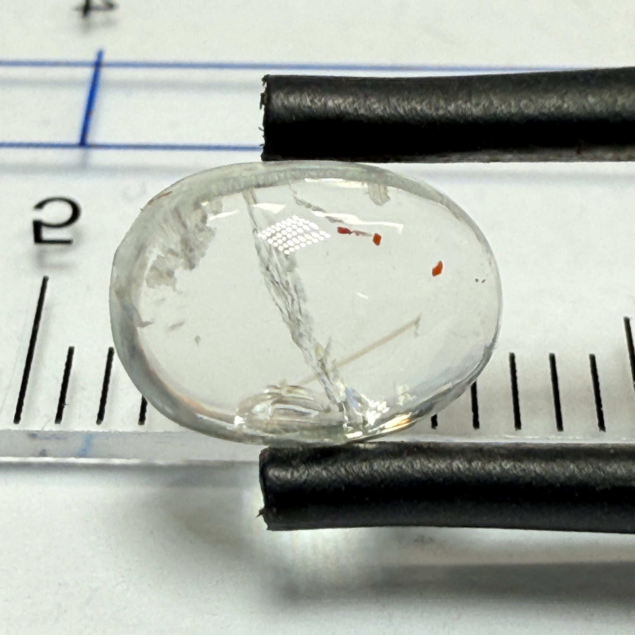 Confetti Sunstone Cabochon, 1.45ct, Tanzania, Untreated Unheated, flat backed