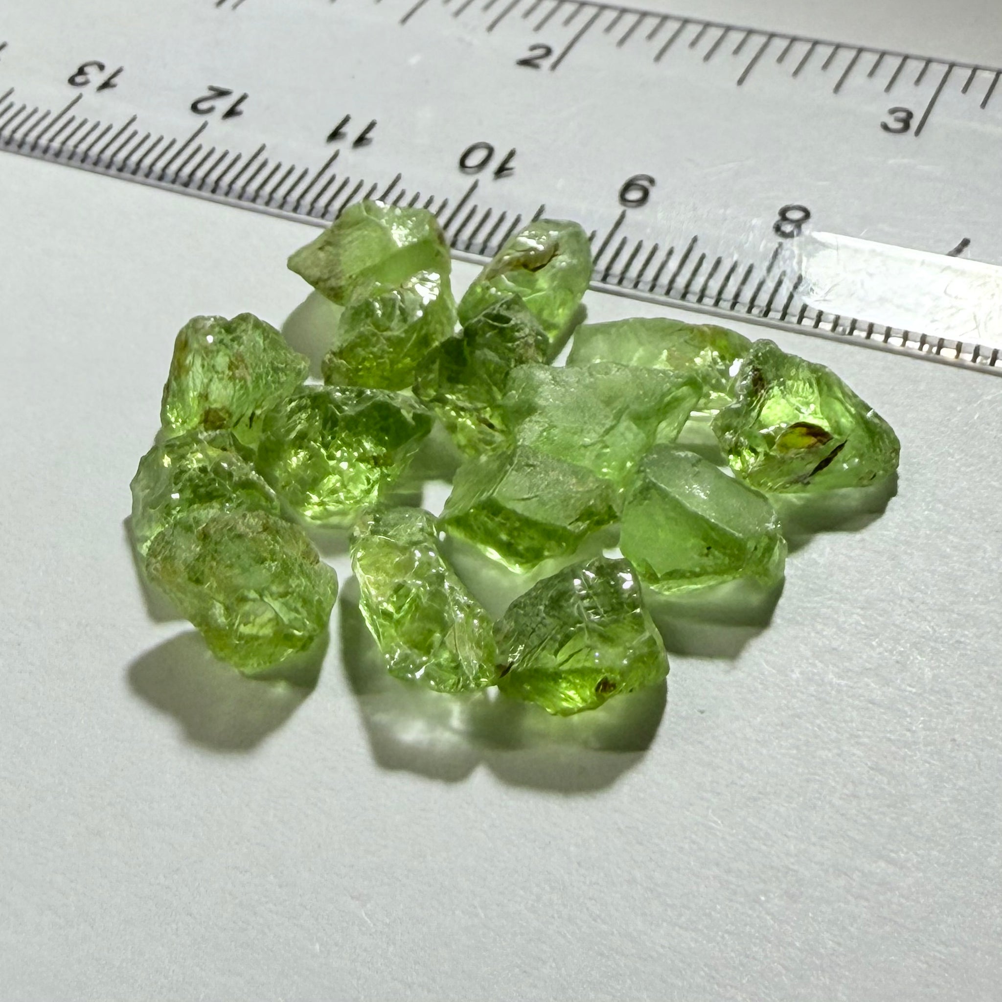 GoGo Peridot Lot, 35.83ct, Mined by the Wa GoGo tribe in Tanzania, Untreated Unheated, Bright Apple Green, 2.02ct-2.88ct, 15pcs, vs-si