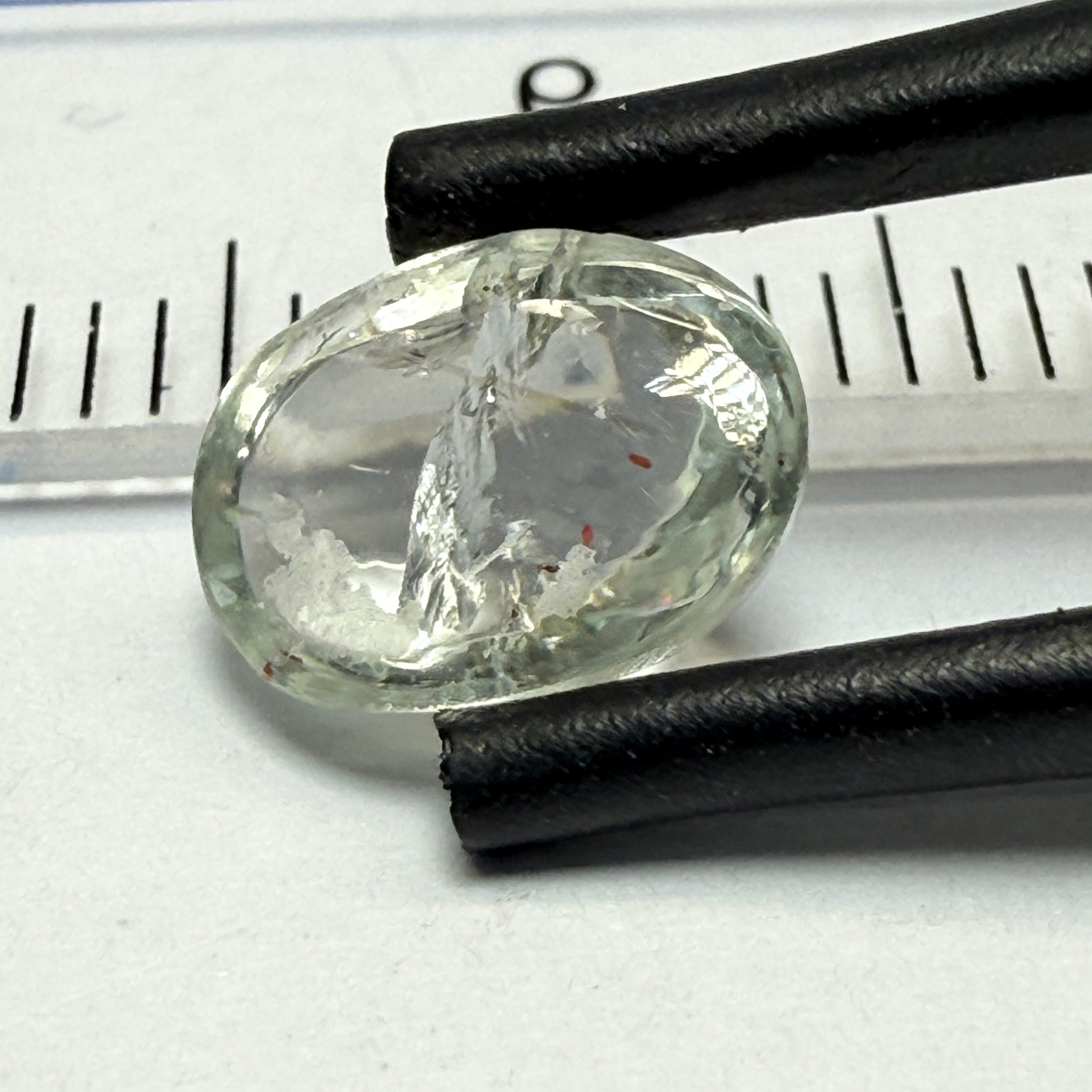 Confetti Sunstone Cabochon, 1.45ct, Tanzania, Untreated Unheated, flat backed