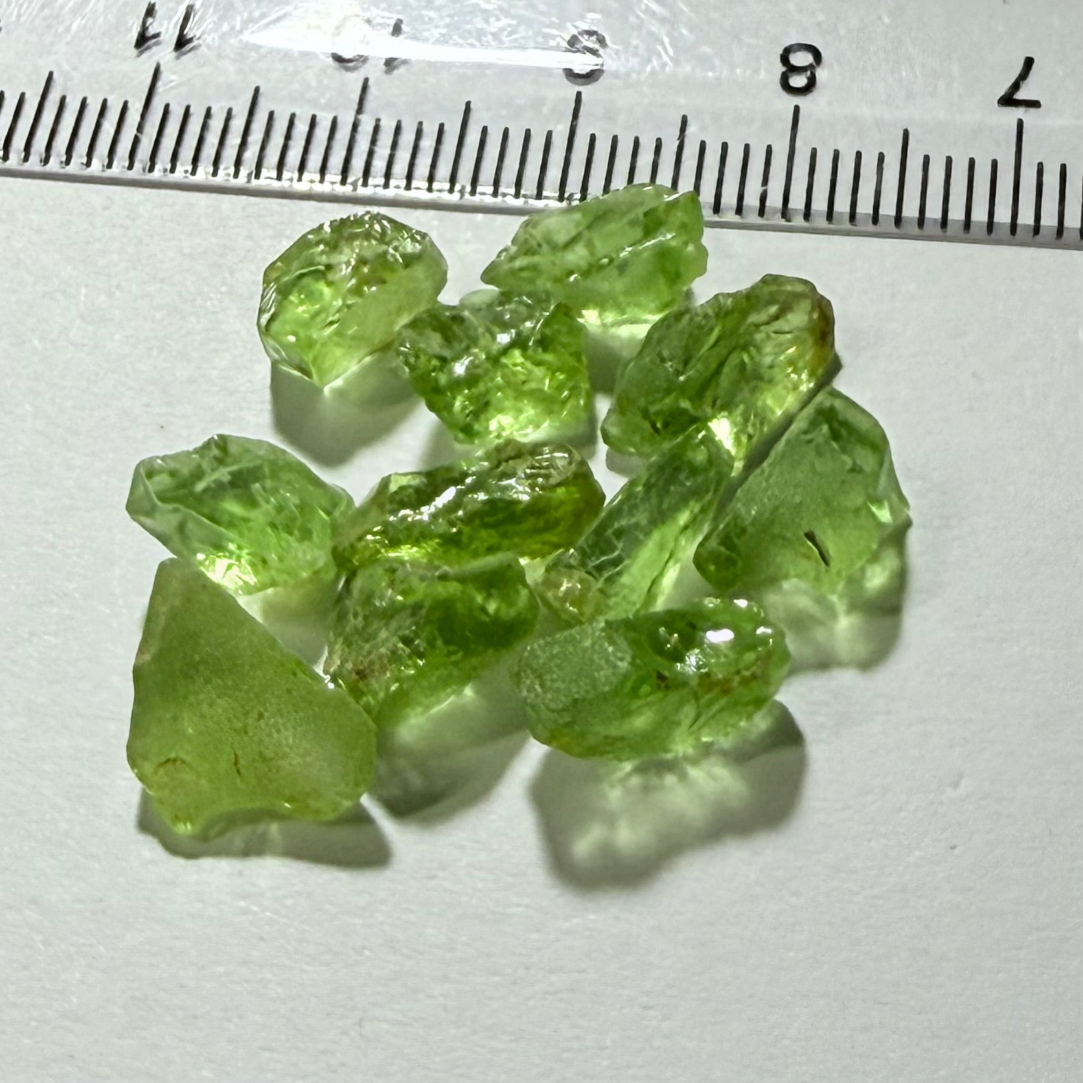 GoGo Peridot Lot, 25.00ct, Mined by the Wa GoGo tribe in Tanzania, Untreated Unheated, Bright Apple Green, 2.09ct-2.70ct, 11pcs, vvs-if