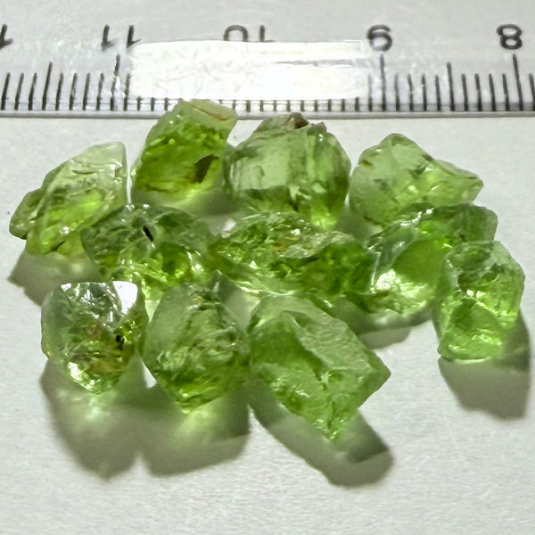 GoGo Peridot Lot, 26.49ct, Mined by the Wa GoGo tribe in Tanzania, Untreated Unheated, Bright Apple Green, 2.02ct-2.81ct, 11pcs, vvs-if, works out to slightly under US$9/ct