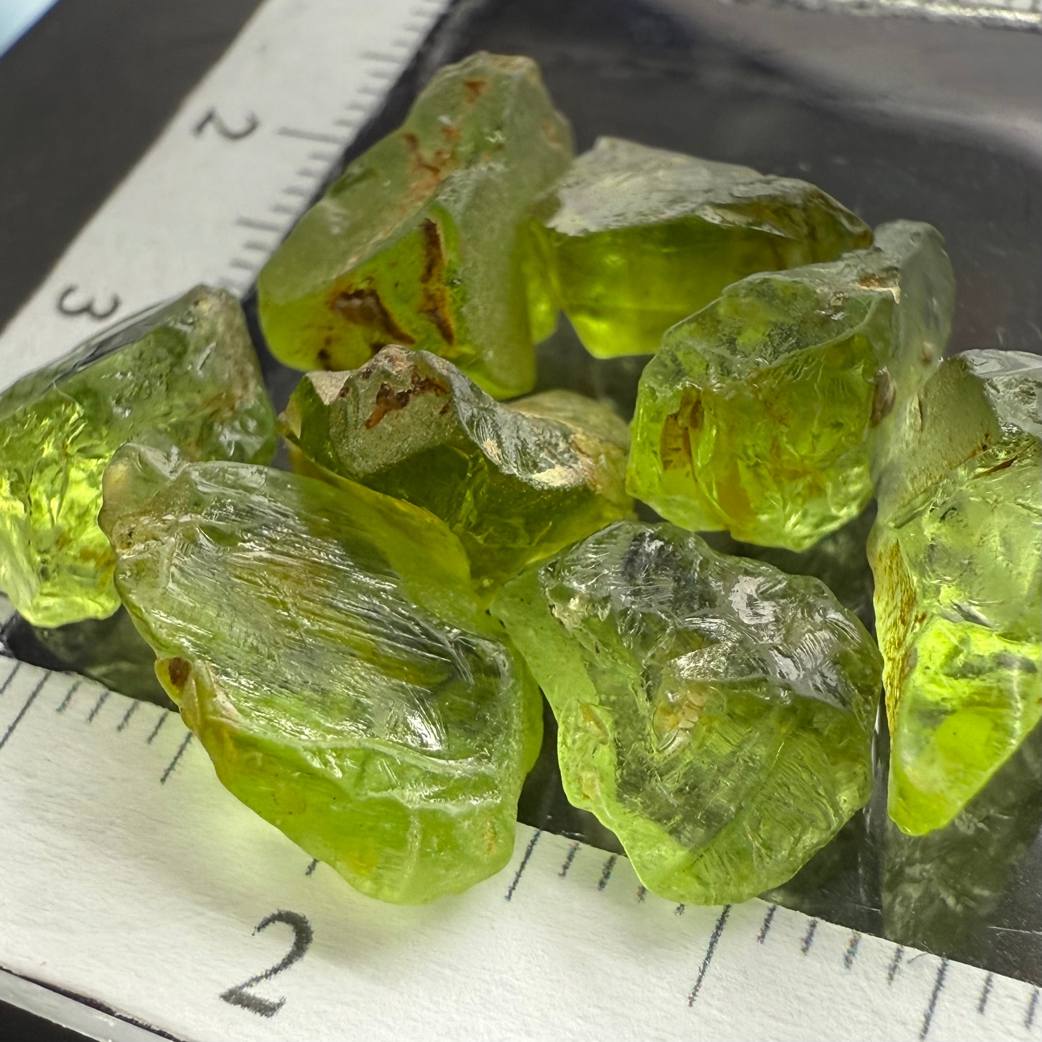 GoGo Peridot Lot, 29.31ct, Mined by the Wa GoGo tribe in Tanzania, Untreated Unheated, Bright Apple Green, 2.92ct-5.49ct, 8pcs, VS-VVS-IF