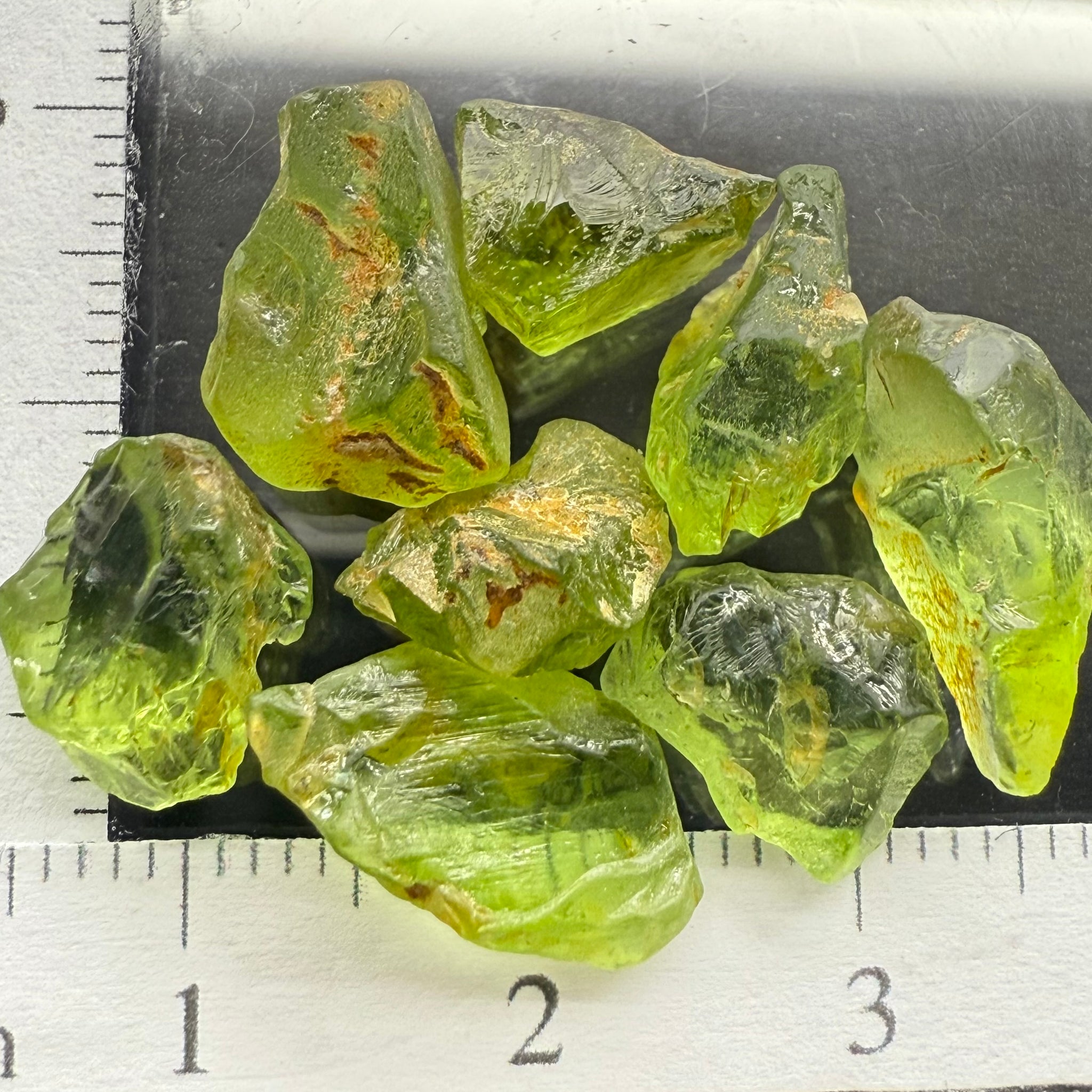 GoGo Peridot Lot, 29.31ct, Mined by the Wa GoGo tribe in Tanzania, Untreated Unheated, Bright Apple Green, 2.92ct-5.49ct, 8pcs, VS-VVS-IF