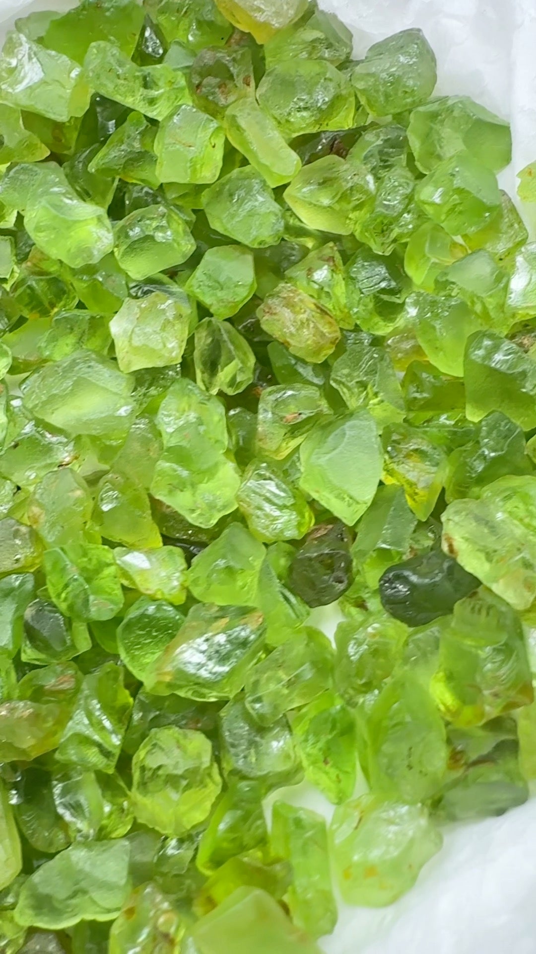 GoGo Peridot Lot, 207gm / 1035ct, Tanzania, Untreated Unheated, 4.20ct average size, eye clean and better, comes in at around US$4/gm for the wholesale pack!