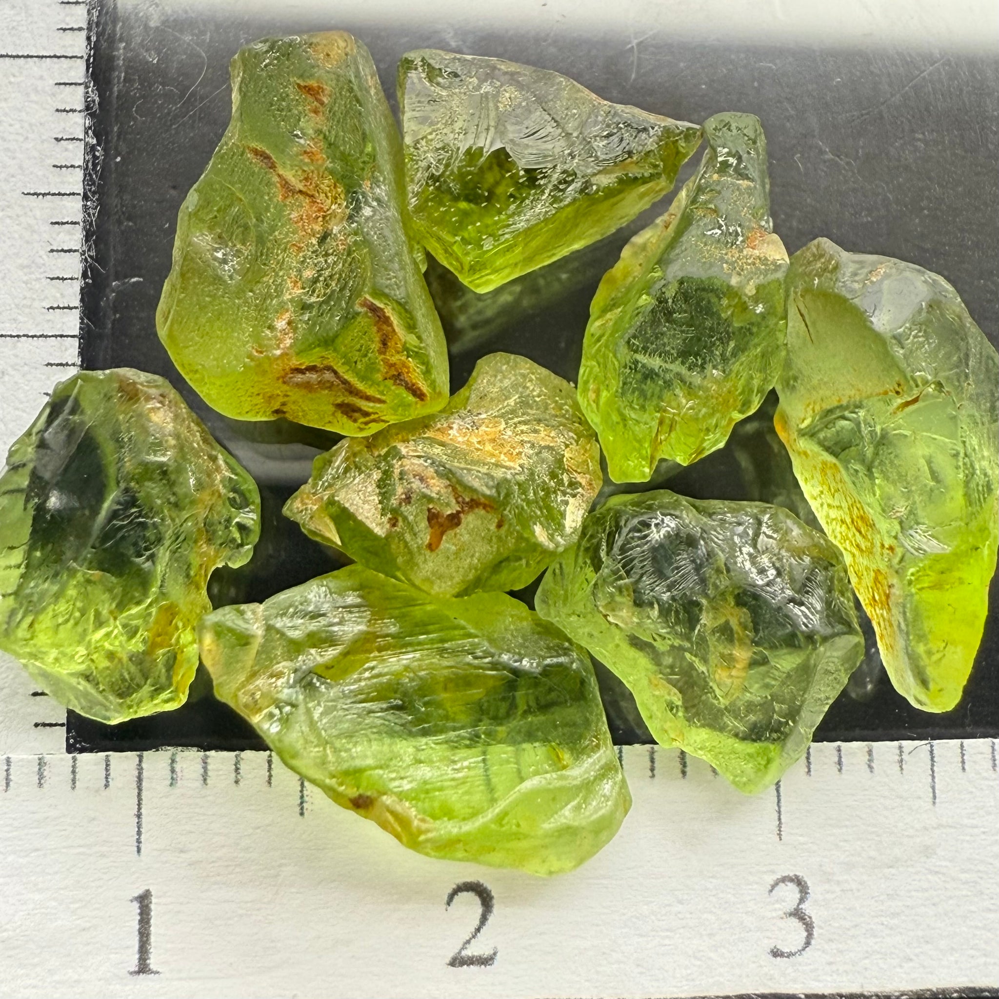 GoGo Peridot Lot, 29.31ct, Mined by the Wa GoGo tribe in Tanzania, Untreated Unheated, Bright Apple Green, 2.92ct-5.49ct, 8pcs, VS-VVS-IF