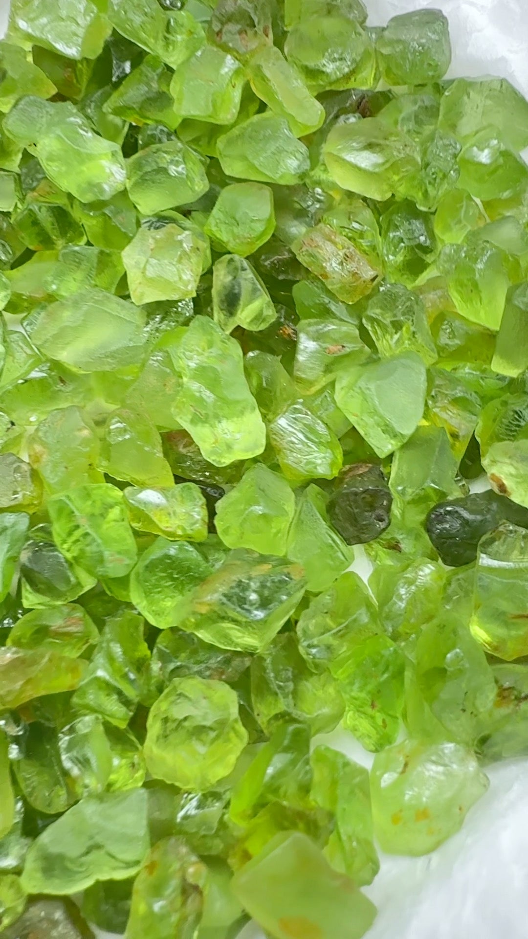 GoGo Peridot Lot, 207gm / 1035ct, Tanzania, Untreated Unheated, 4.20ct average size, eye clean and better, comes in at around US$4/gm for the wholesale pack!