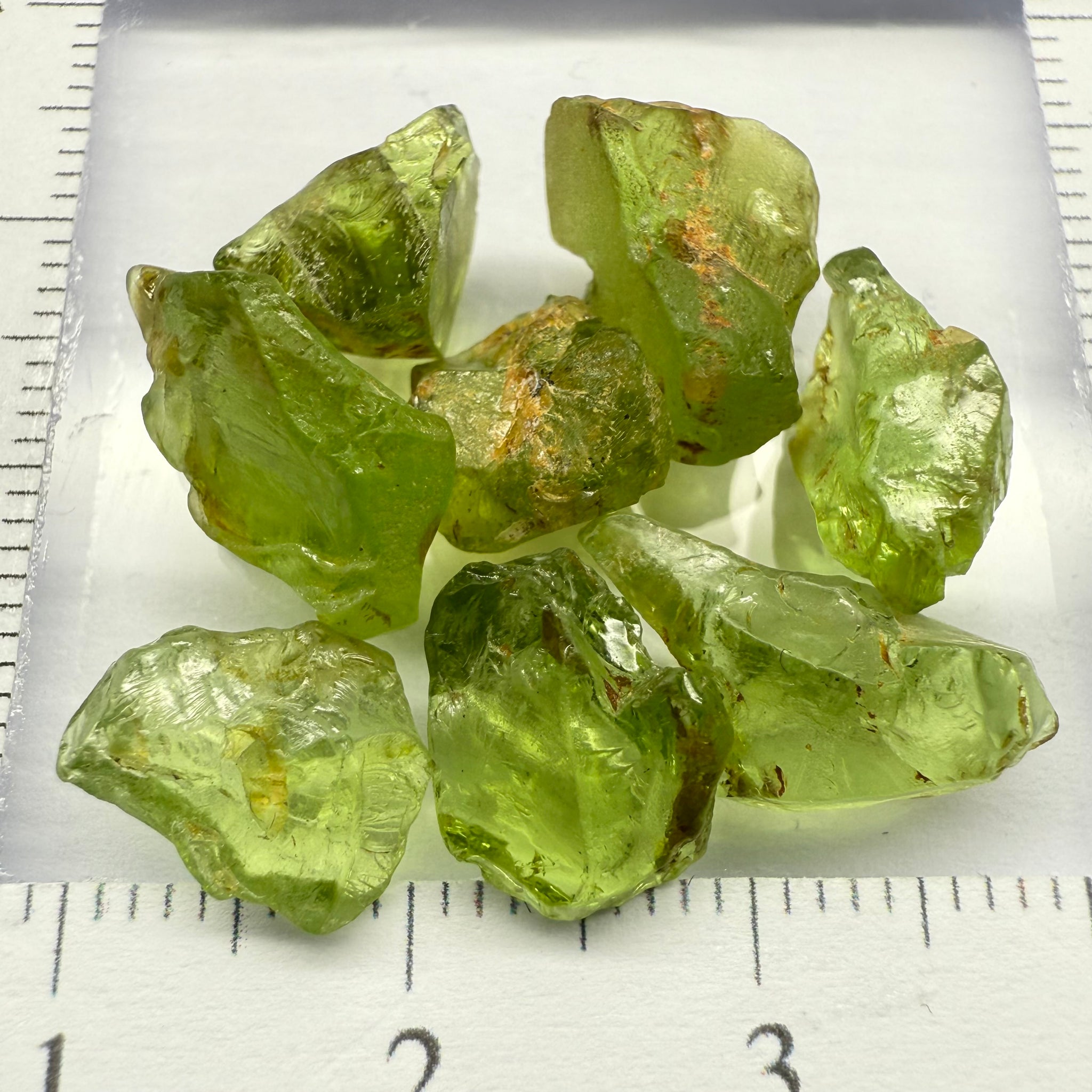 GoGo Peridot Lot, 29.31ct, Mined by the Wa GoGo tribe in Tanzania, Untreated Unheated, Bright Apple Green, 2.92ct-5.49ct, 8pcs, VS-VVS-IF