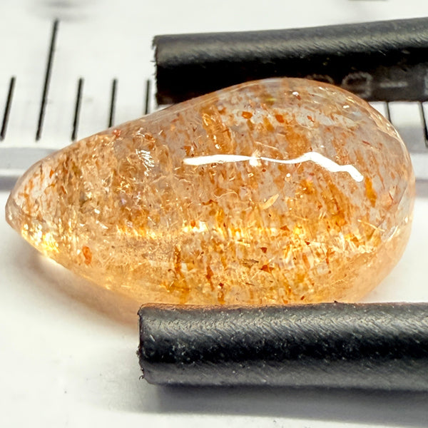 Confetti Sunstone Cabochon, 1.83ct, Tanzania, Untreated Unheated, flat backed