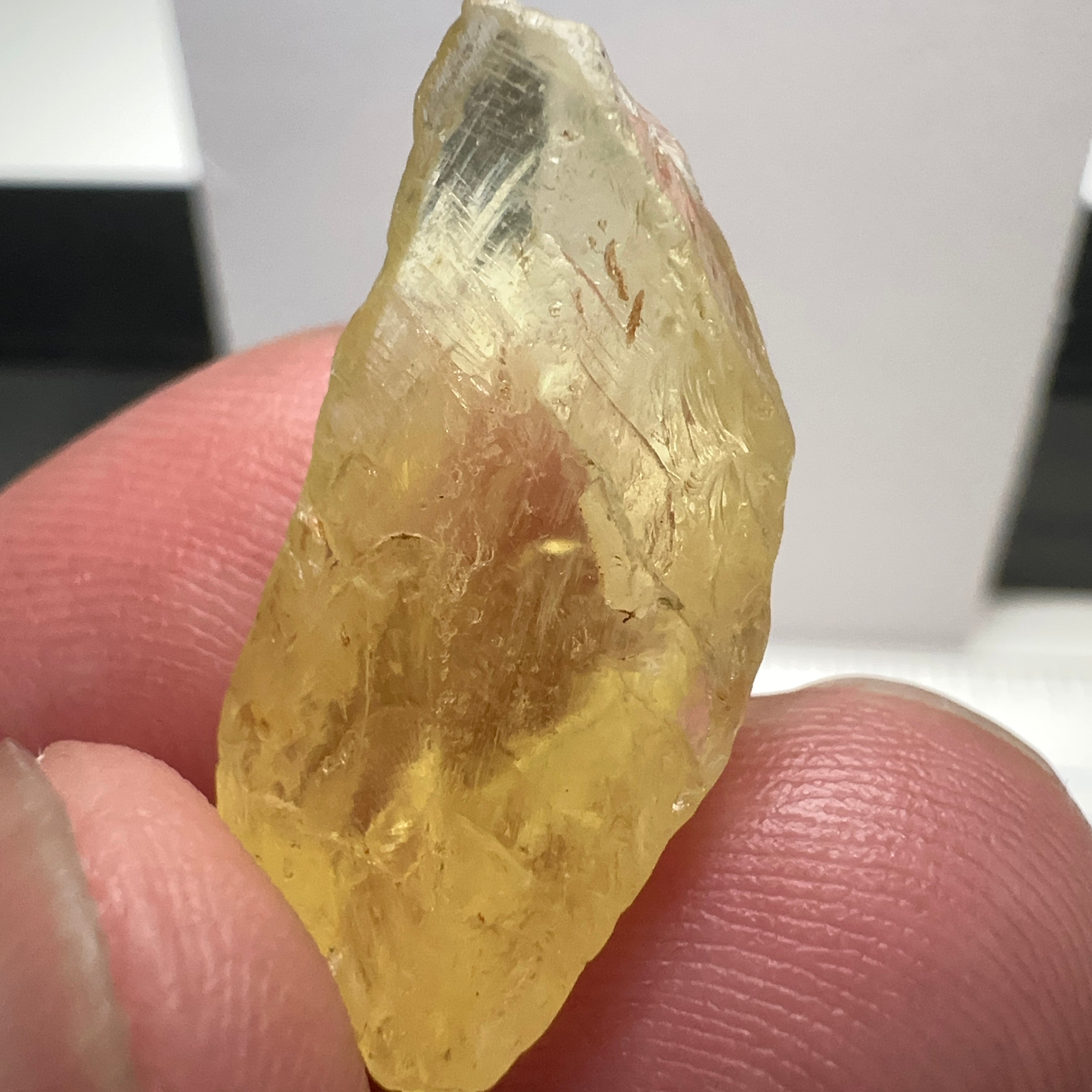 18.07ct Danburite, Tanzania, Untreated Unheated, needled with some inclusions on the outer skin