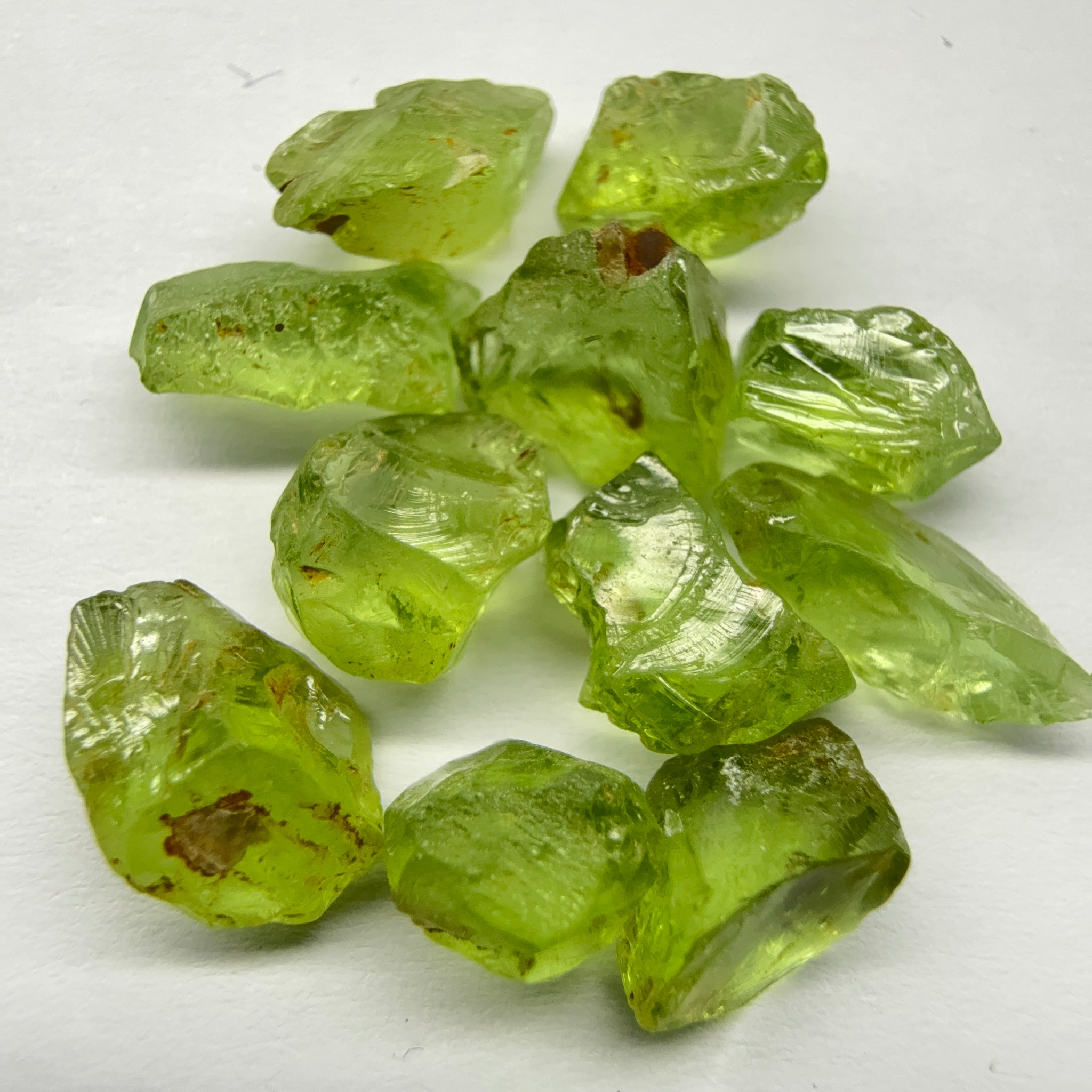 GoGo Peridot Lot, 26.49ct, Mined by the Wa GoGo tribe in Tanzania, Untreated Unheated, Bright Apple Green, 2.02ct-2.81ct, 11pcs, vvs-if