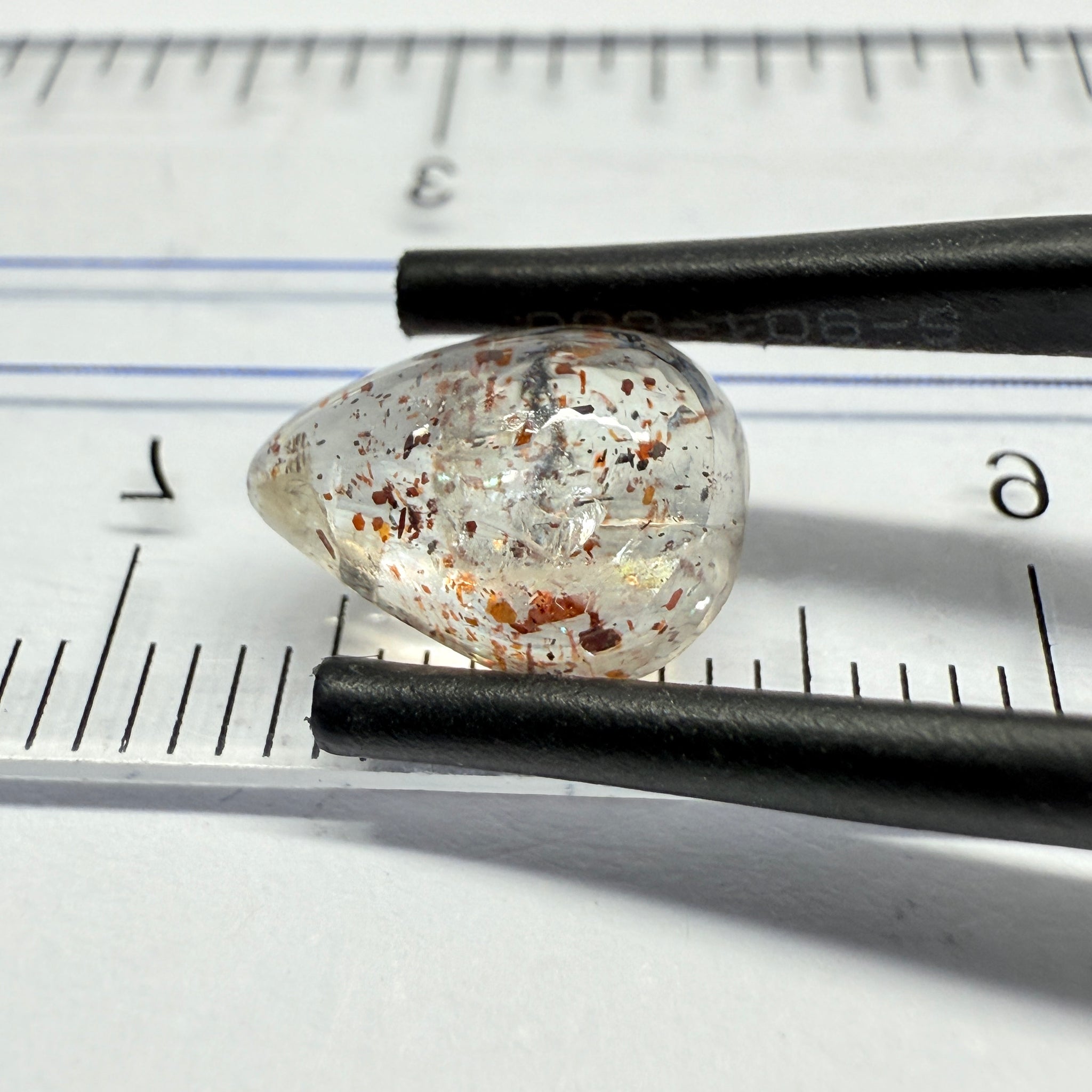Confetti Sunstone Cabochon, 2.35ct, Tanzania, Untreated Unheated, flat backed