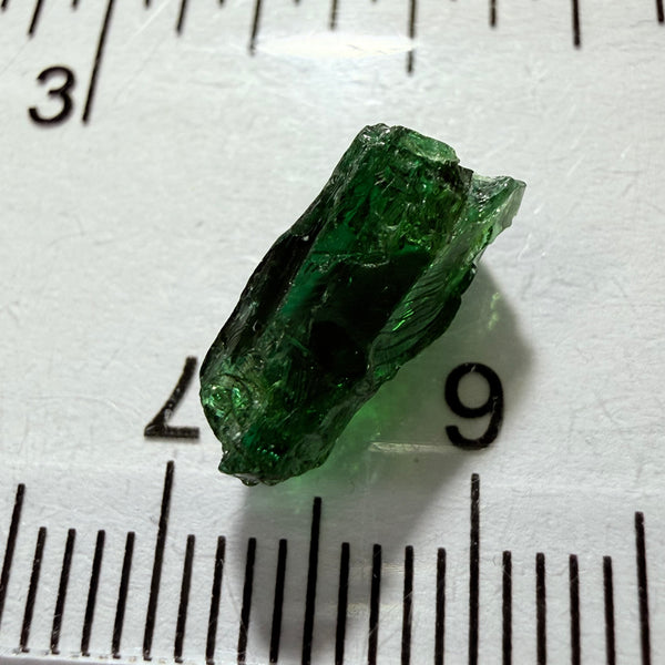 Tanzanite / Zoisite Crystal Specimen, 3.41ct, Merelani, Tanzania. Unheated Unheated, faceting portion in the center, major crack on the side circled in next pic