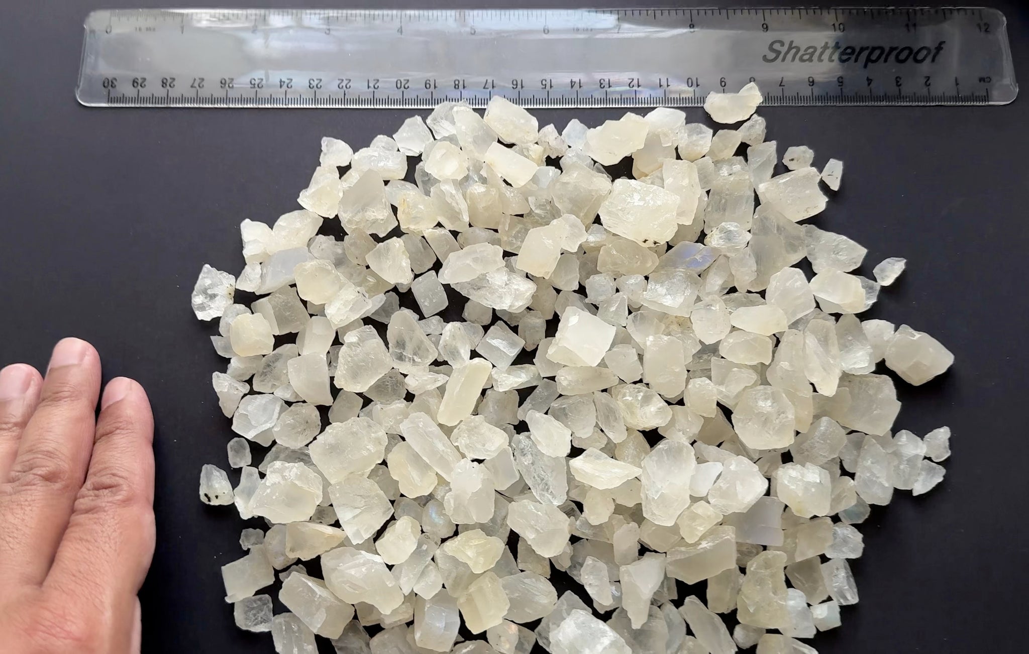 Moonstone Lot,  no sheen on this one, well some sheen, 638gm / 3190ct, Tanzania, Untreated Unheated, cabbing and faceting rough