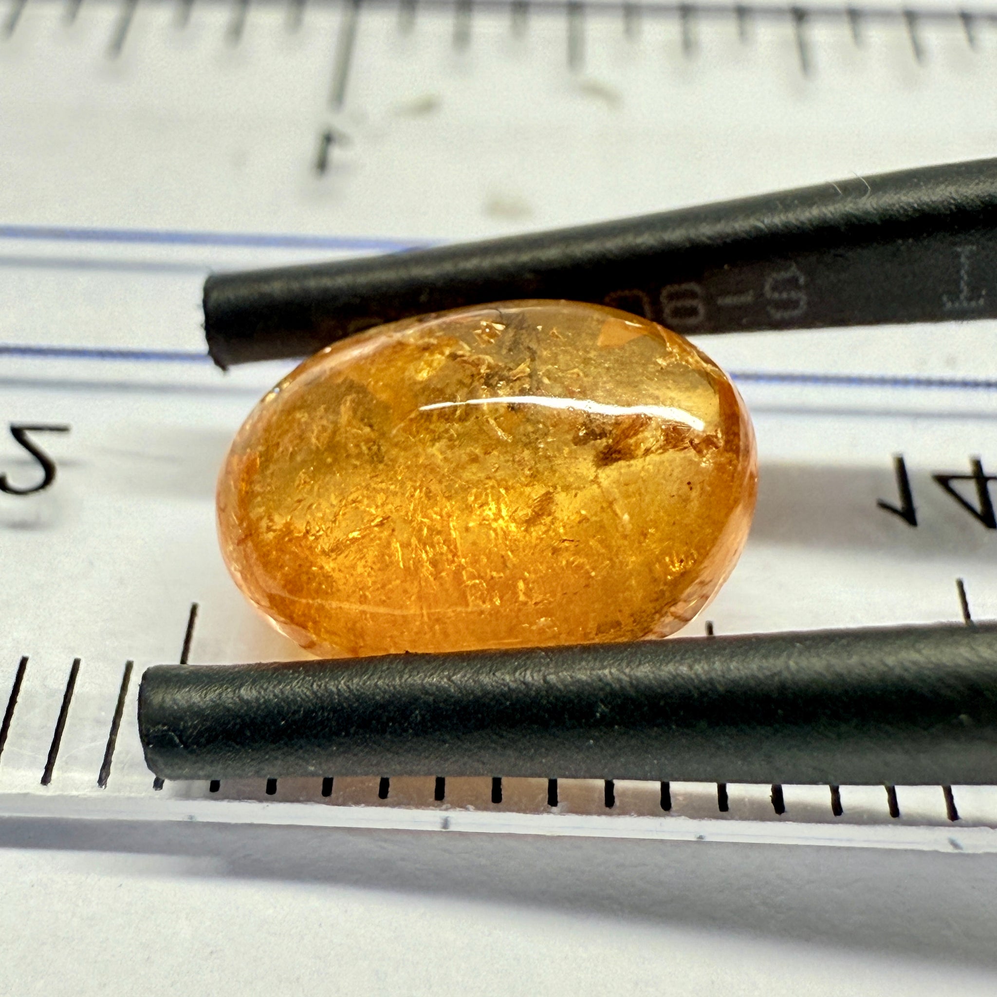 Mandarin Spessartite Garnet Cabochon, 3.59ct, Tanzania, Untreated Unheated