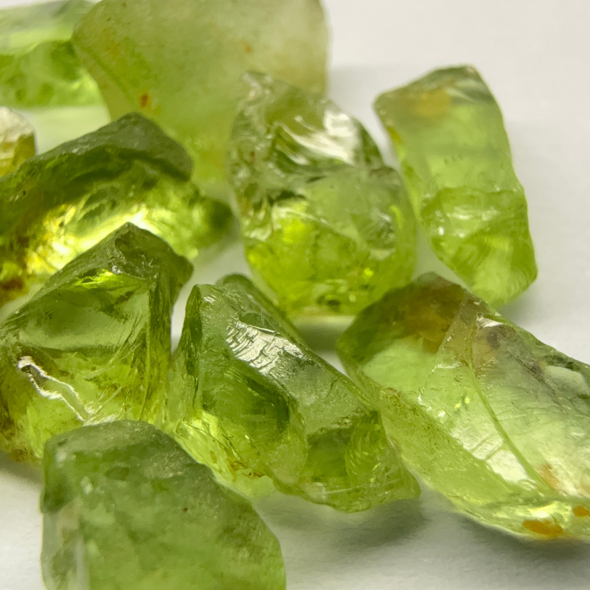 GoGo Peridot Lot, 25.00ct, Mined by the Wa GoGo tribe in Tanzania, Untreated Unheated, Bright Apple Green, 2.09ct-2.70ct, 11pcs, vvs-if