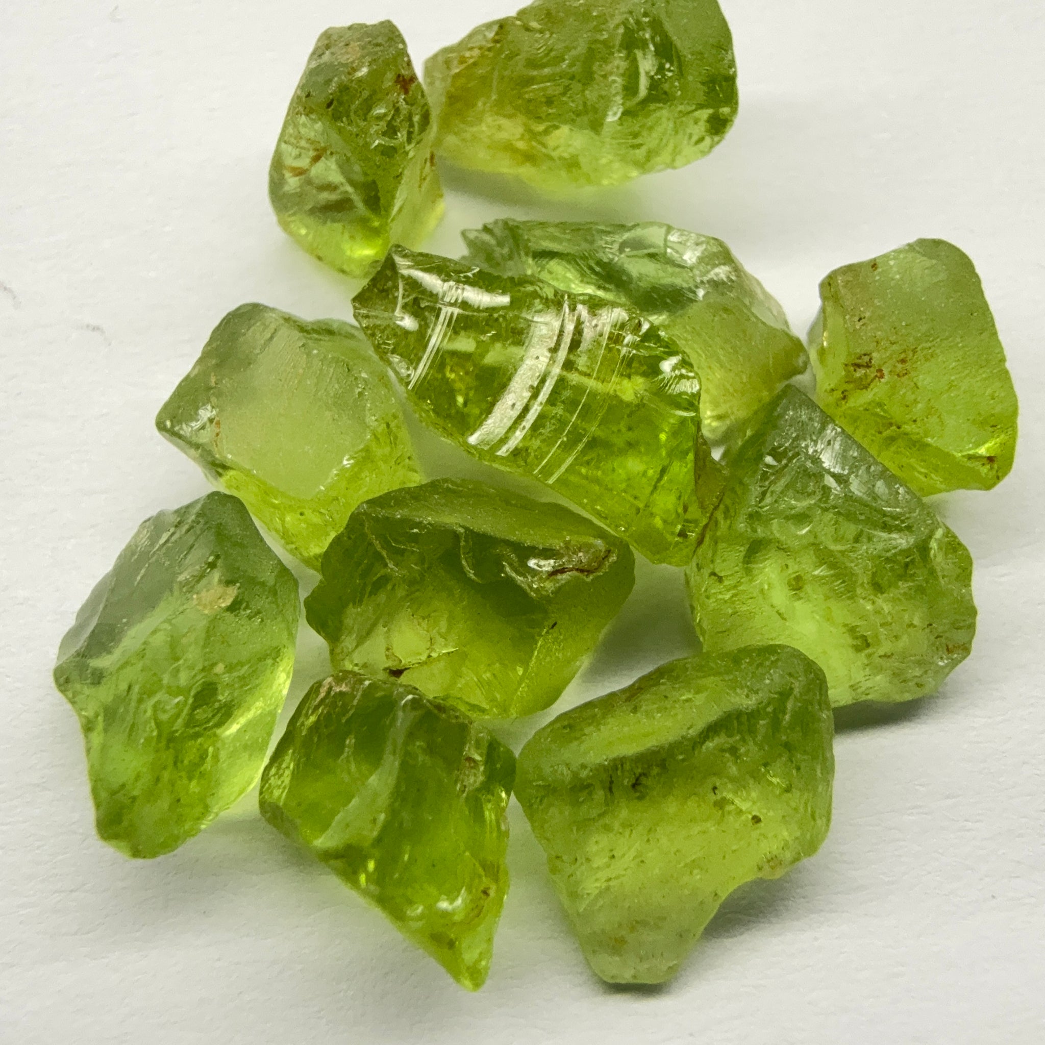 GoGo Peridot Lot, 26.36ct, Mined by the Wa GoGo tribe in Tanzania, Untreated Unheated, Bright Apple Green, 2.04ct-2.81ct, 12pcs, vvs-if