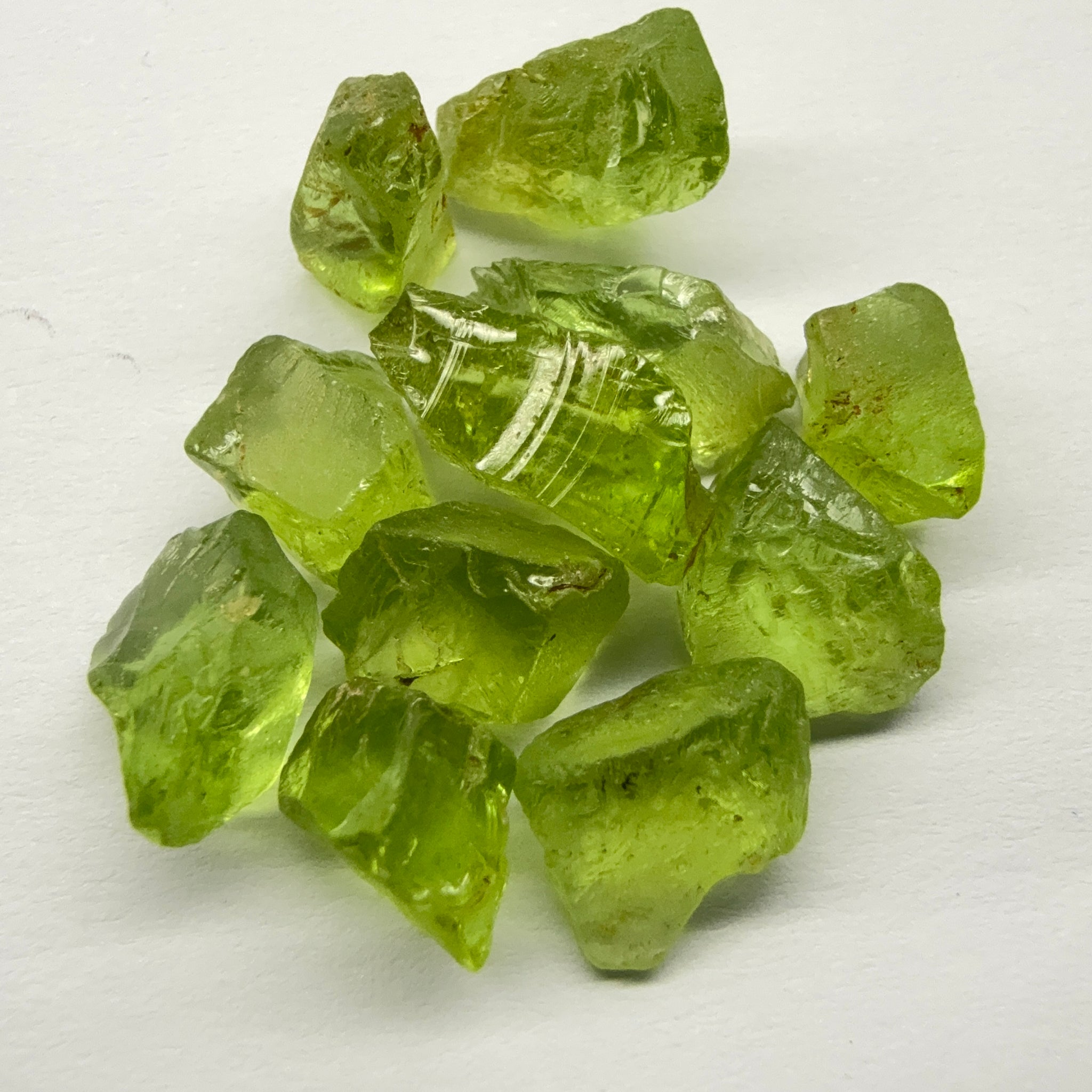 GoGo Peridot Lot, 26.36ct, Mined by the Wa GoGo tribe in Tanzania, Untreated Unheated, Bright Apple Green, 2.04ct-2.81ct, 12pcs, vvs-if