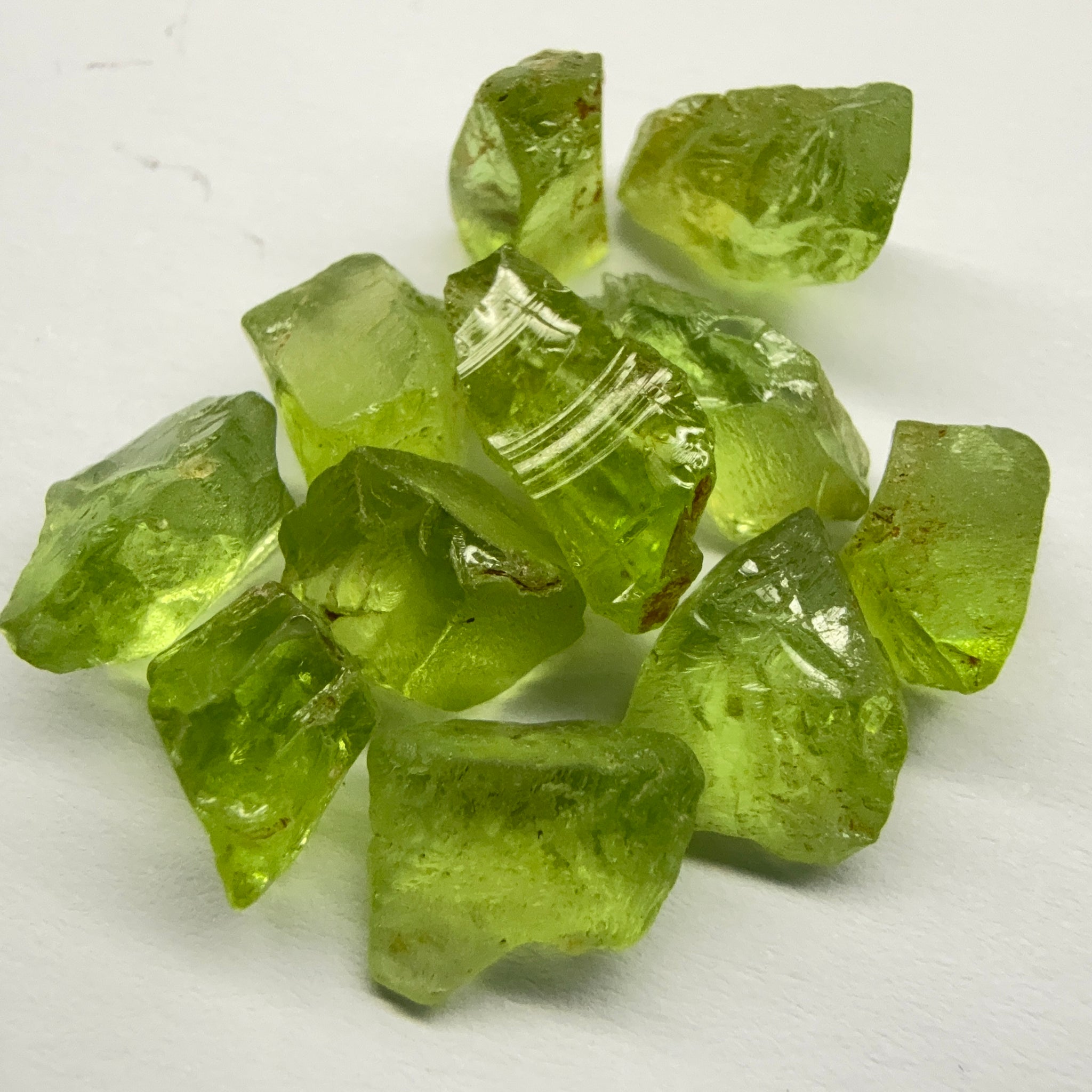 GoGo Peridot Lot, 26.36ct, Mined by the Wa GoGo tribe in Tanzania, Untreated Unheated, Bright Apple Green, 2.04ct-2.81ct, 12pcs, vvs-if