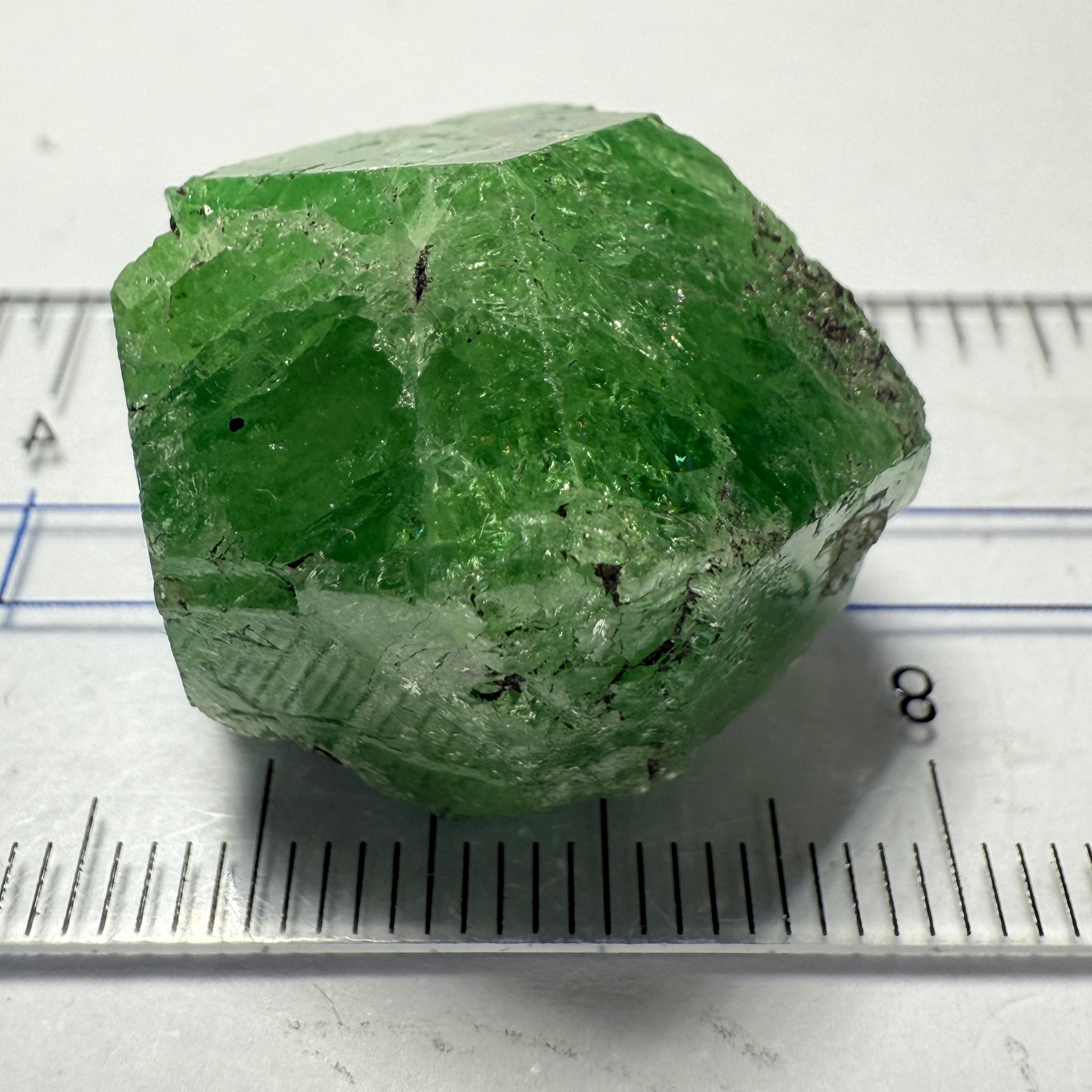 Tsavorite Crystal, 12.60gm / 63.00ct, Merelani, Tanzania, Unheated Untreated