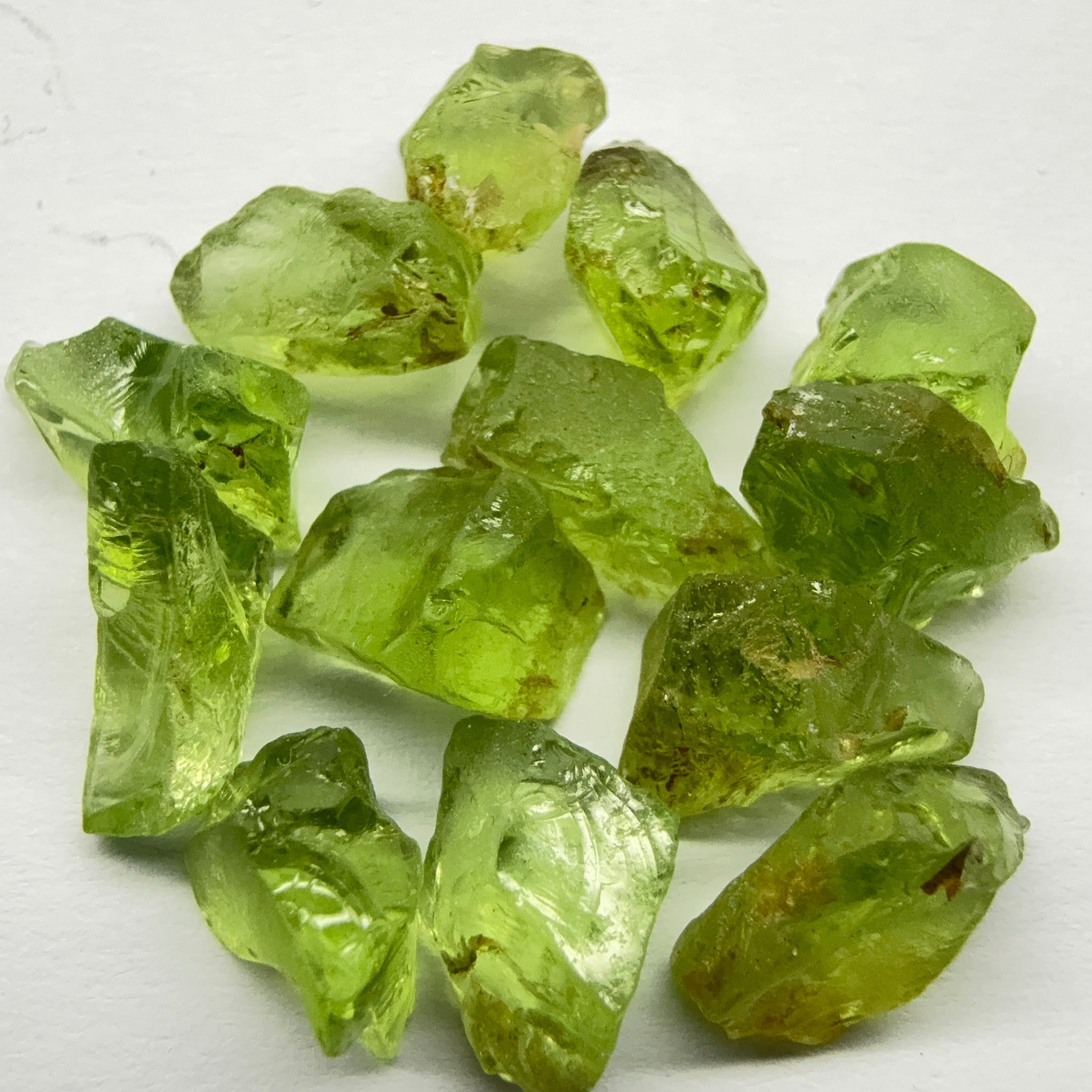 GoGo Peridot Lot, 33.37ct, Mined by the Wa GoGo tribe in Tanzania, Untreated Unheated, Bright Apple Green, 2.17ct-3.02ct, 13pcs, vvs-if