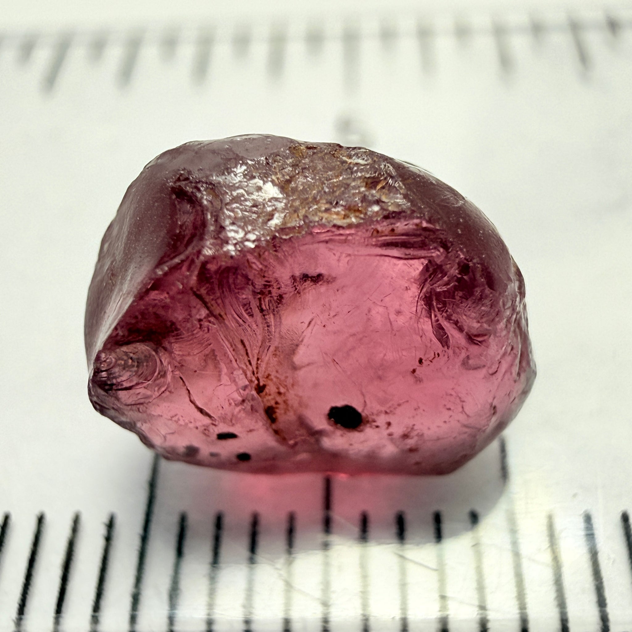 Rhodolite Garnet, 6.56ct, Umba, Tanzania, Untreated Untreated. Few bubbles on outside, rest vvs with very slight silk, flattish shape see pics