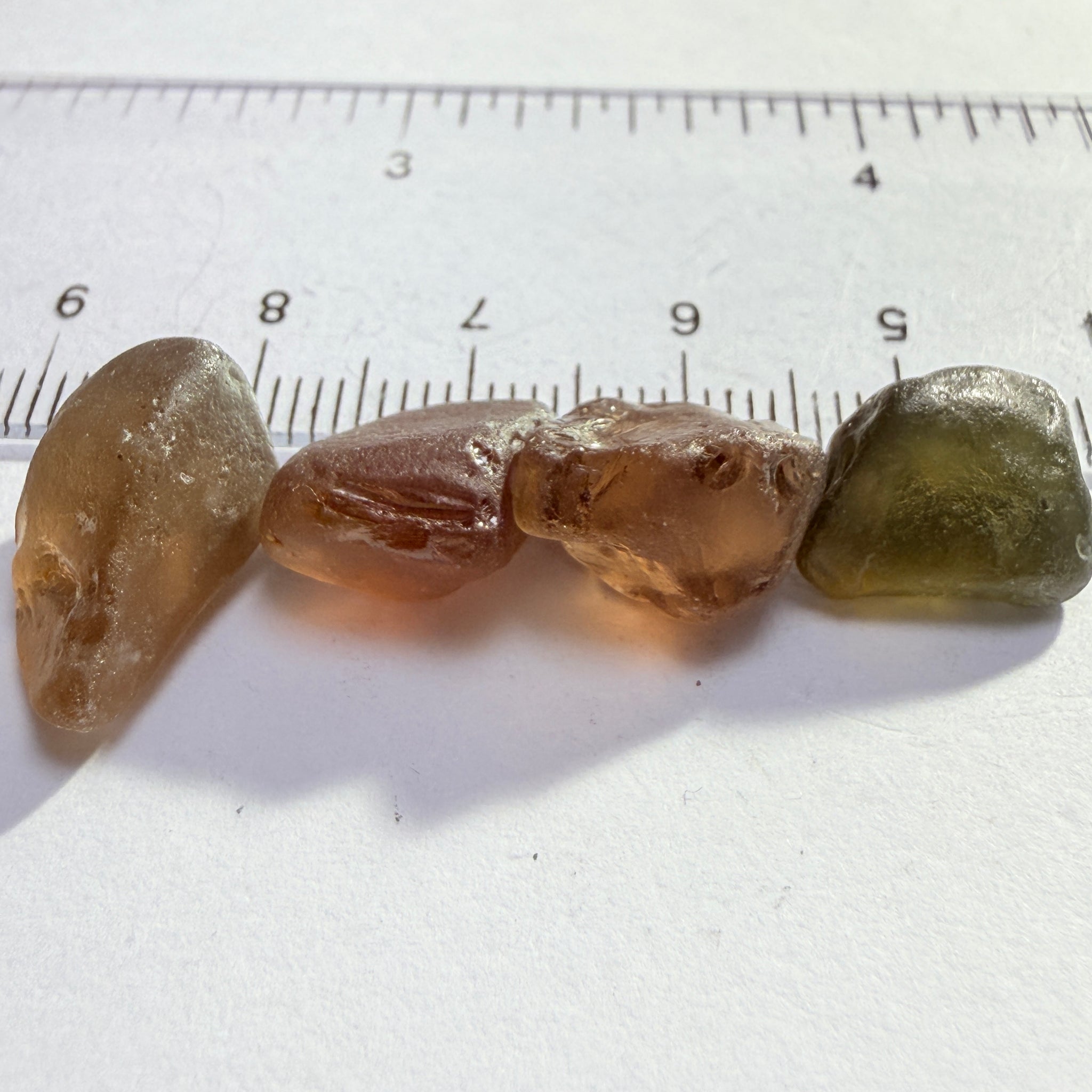 Zircon lot, 41.73ct, Tunduru, Tanzania, Untreated Unheated, slight spots in some areas, one needs to be sliced, 9.69ct-11.89ct