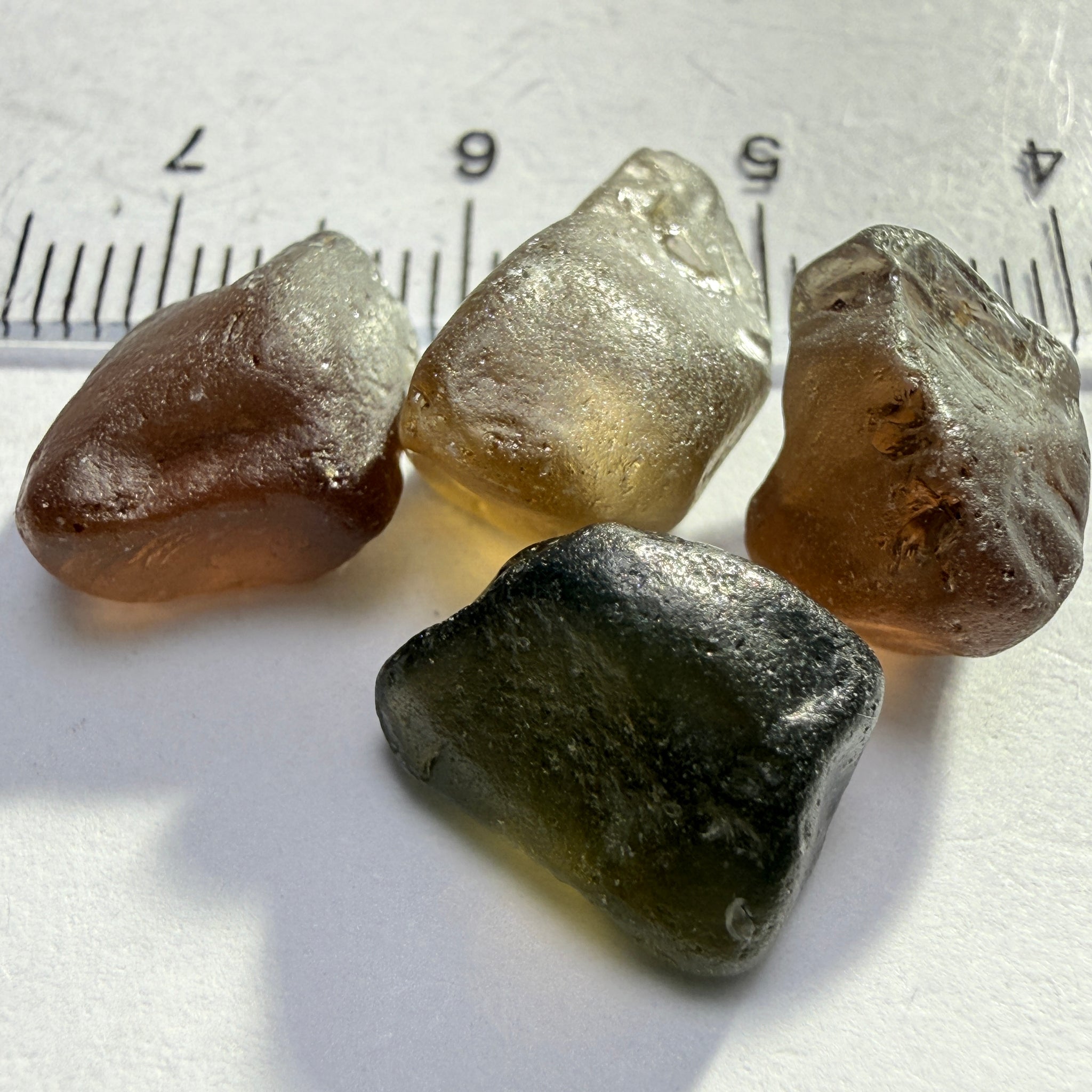 Zircon lot, 41.73ct, Tunduru, Tanzania, Untreated Unheated, slight spots in some areas, one needs to be sliced, 9.69ct-11.89ct