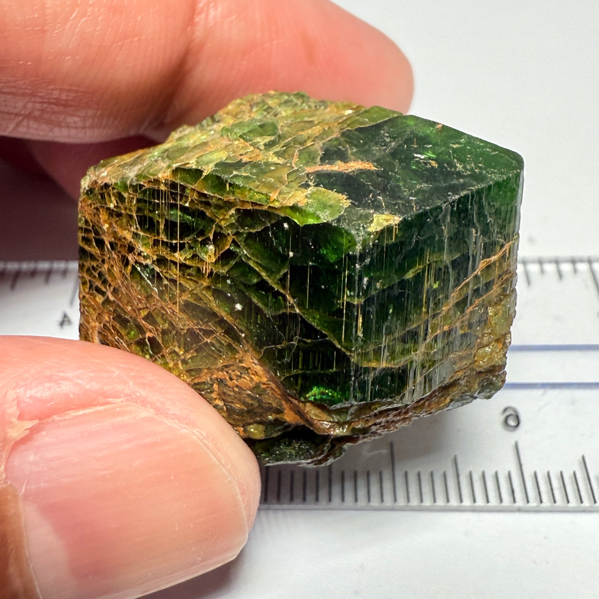 Chrome Tourmaline Crystal, Commander Mine, Tanzania, 196.50ct / 39.60gm Untreated Unheated