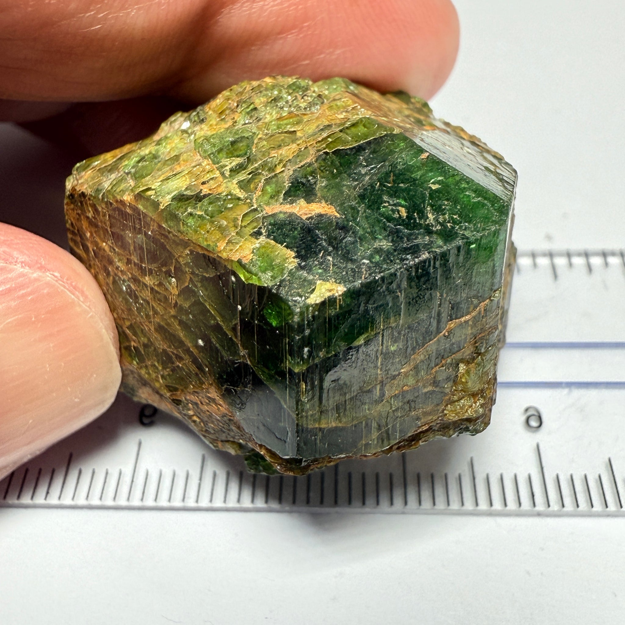 Chrome Tourmaline Crystal, Commander Mine, Tanzania, 196.50ct / 39.60gm Untreated Unheated