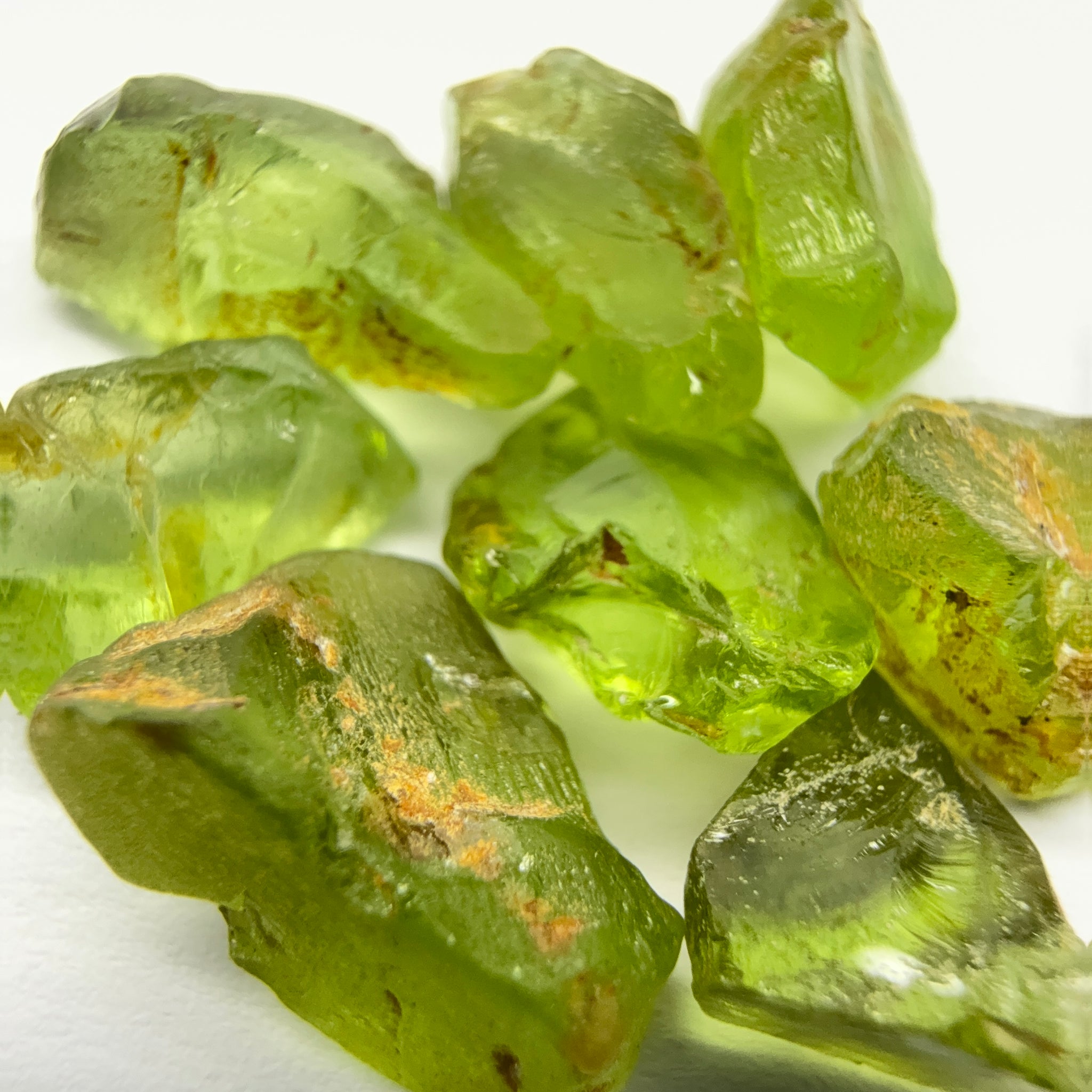 GoGo Peridot Lot, 29.31ct, Mined by the Wa GoGo tribe in Tanzania, Untreated Unheated, Bright Apple Green, 2.92ct-5.49ct, 8pcs, VS-VVS-IF